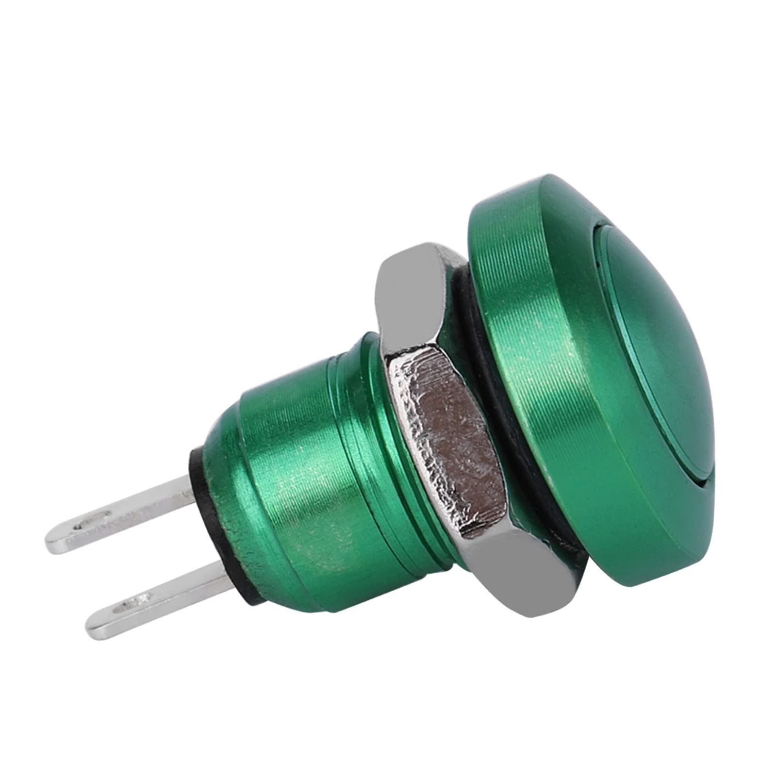Interrupteur à Verrouillage LED Vert – 12V-24V/15A, Bouton-poussoir, Guuzi