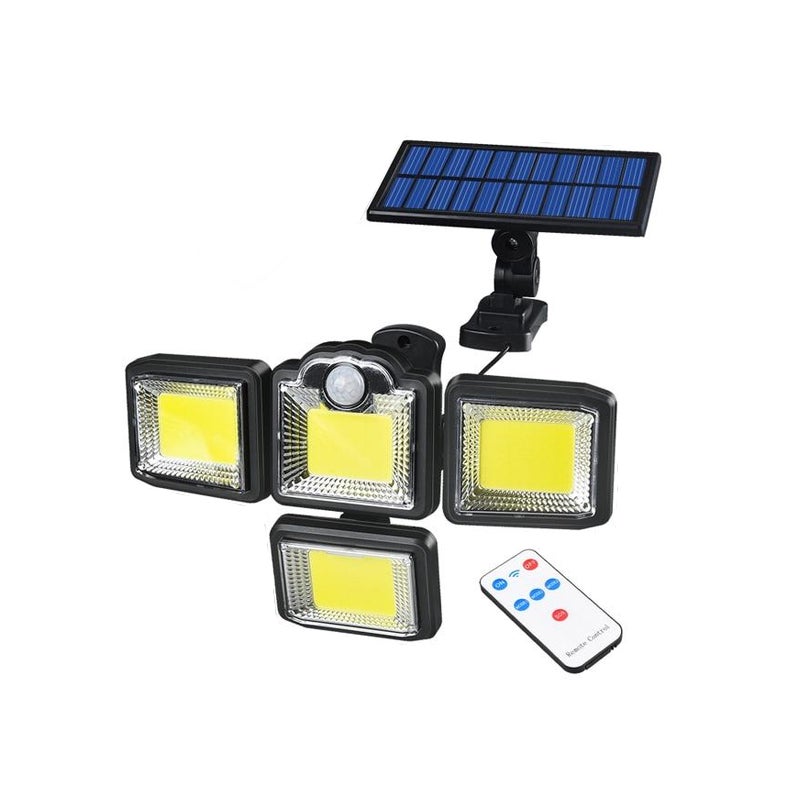 Zewnętrzna lampa solarna 192COB – Czujnik ruchu 3 tryby, wodoodporna IP65, białe światło, składana – Oświetlenie ogrodu/podwórza