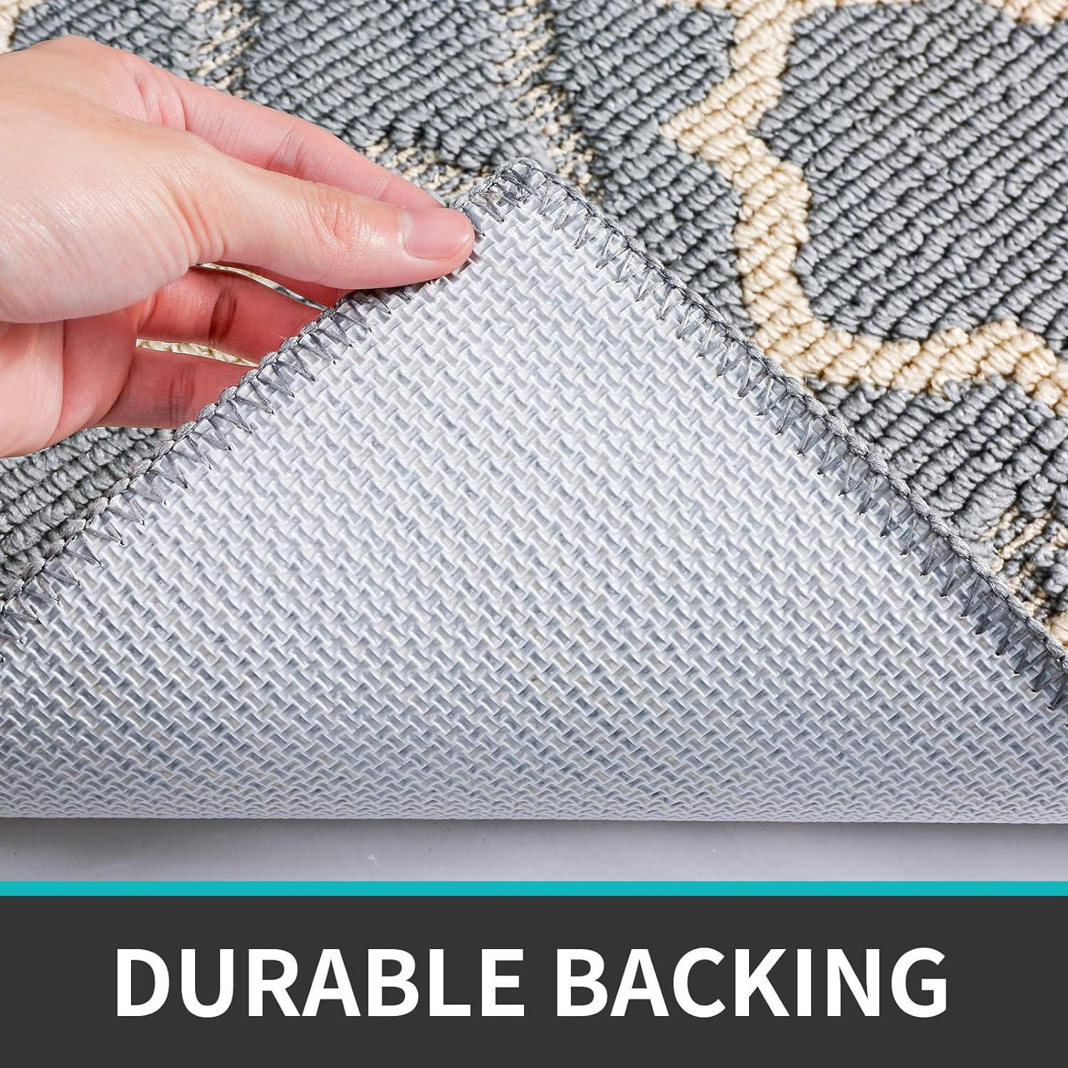 Paillasson Antidérapant,Tapis de Porte Intérieur et Extérieur | Absorbant et Résistant,Tapis d'entrée Lavable en Machine,Anti-Poussière-50x80 cm,Gris - 4