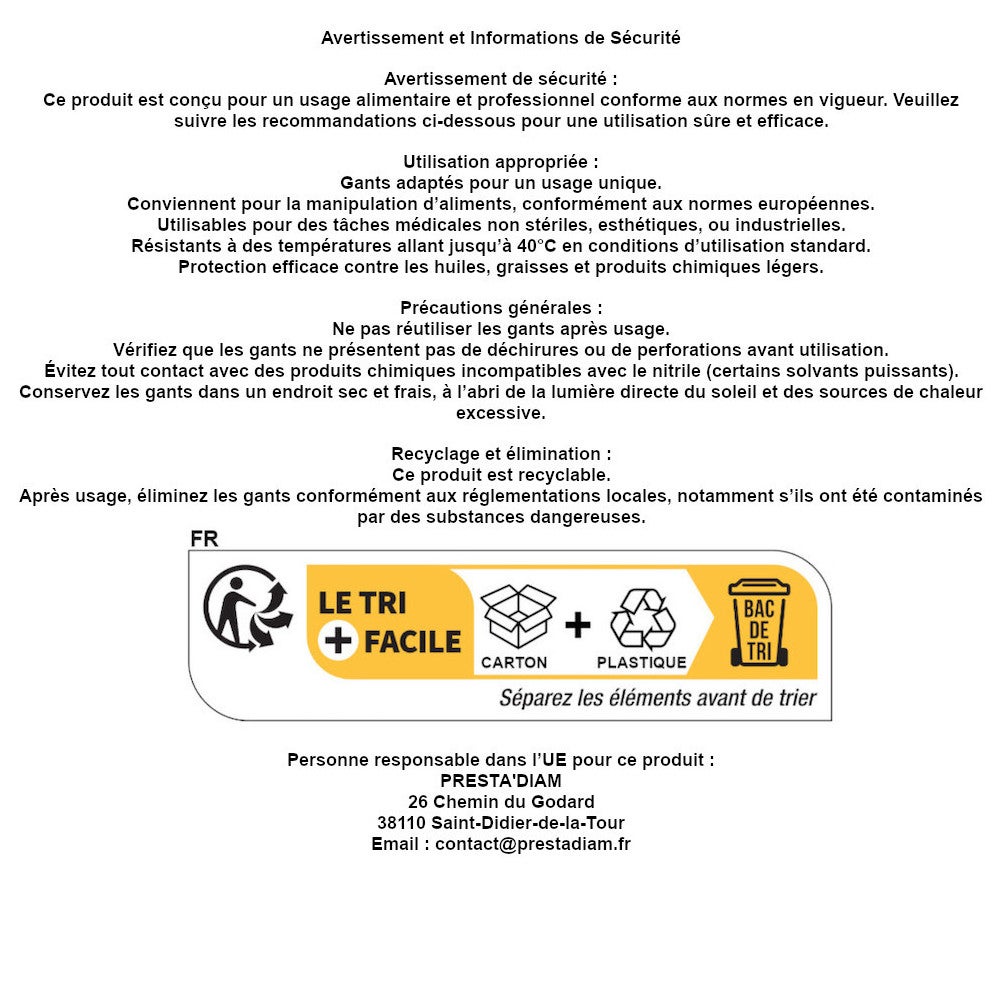 100 Gants Nitrile Noirs Non Poudrés Taille M (7/8) Résistants et Confortables Usage Alimentaire ou Professionnel - D-Work - 3