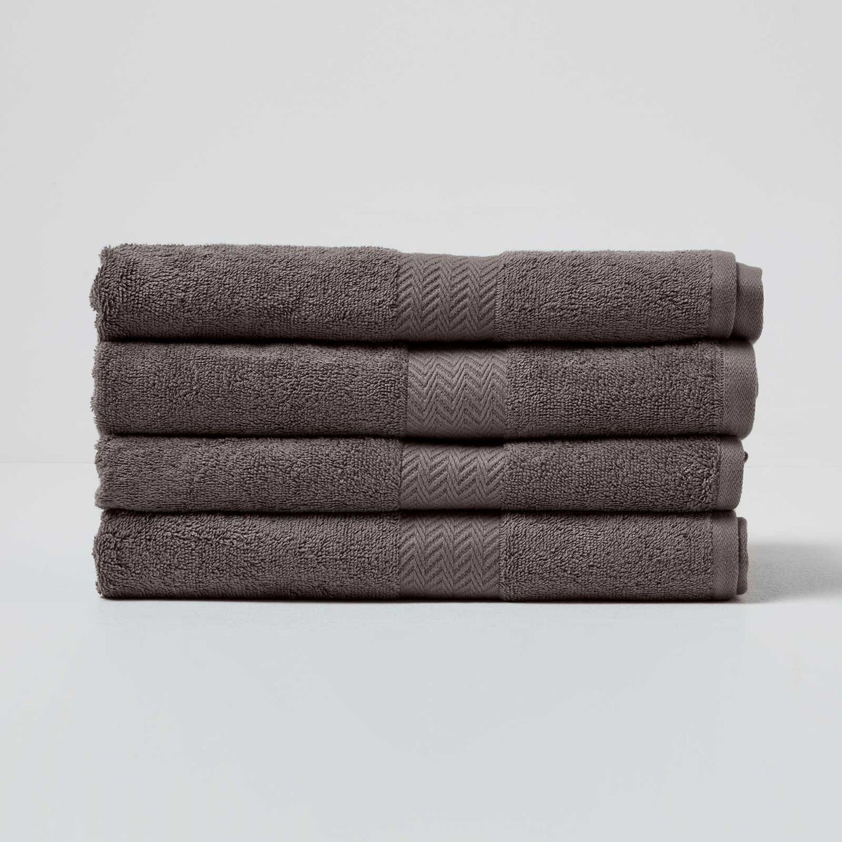 HOMESCAPES Lot De 4 Serviettes De Bain 70x130 Cm Coton Turc Vert Sauge 500g/m²