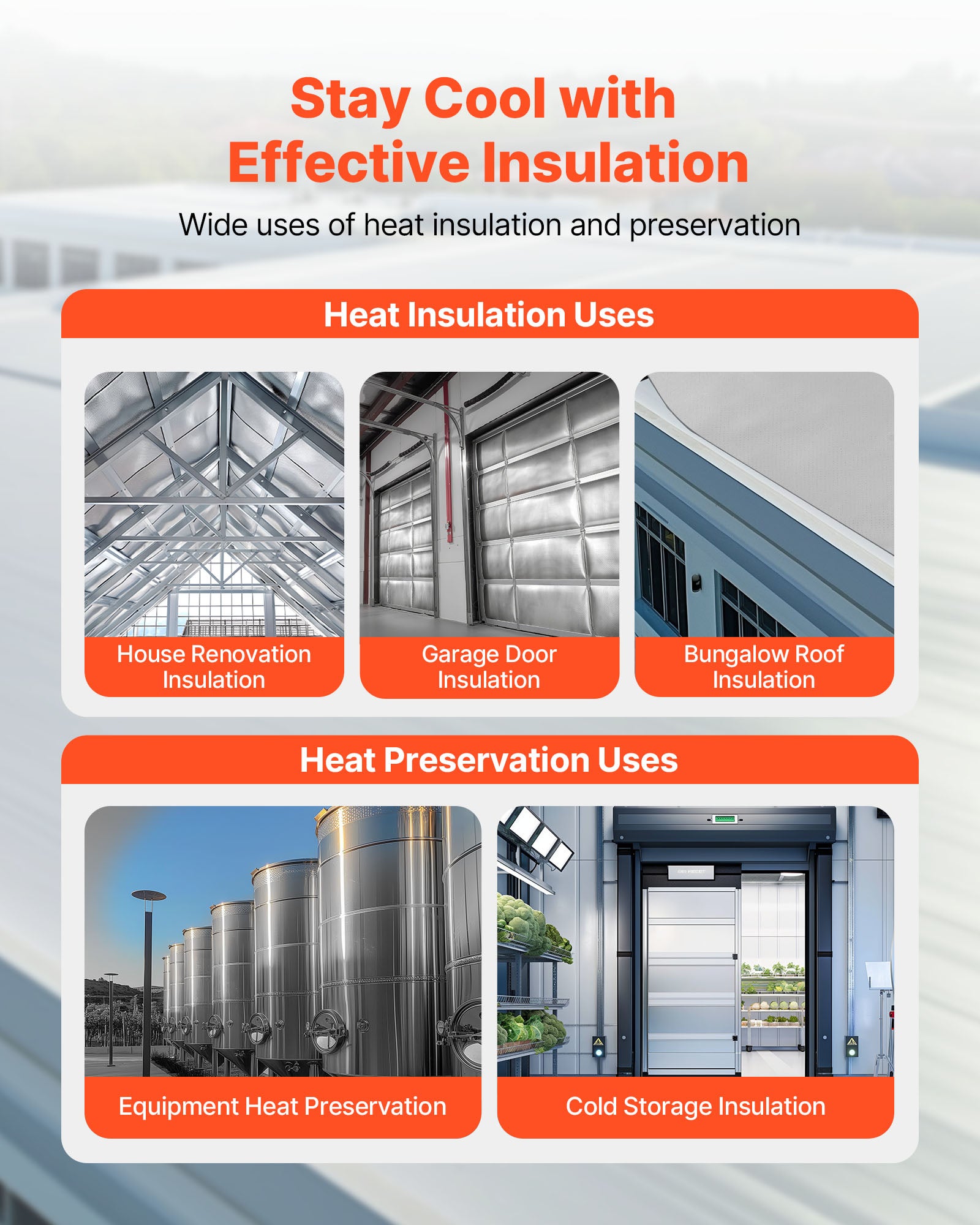 Isolant thermique double réfléchissant VEVOR, tissu perforé + alu double face, 38,1×1,22 m, 0,15 mm, barrière radiante pour garage/fenêtres - 6