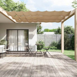 Tenda Paravento Rettangolare 3,5x4,5 M Per Esterni – Tessuto Oxford Impermeabile E Anti-UV – Colore Tortora - 2