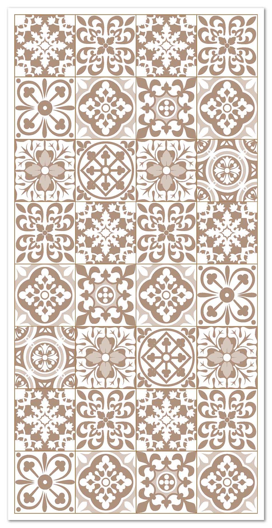 Panorama alfombra vinílica hidráulica triana marrón 80x150 cm - alfombra cocina vinilo - alfombra salón antideslizante e ignífuga