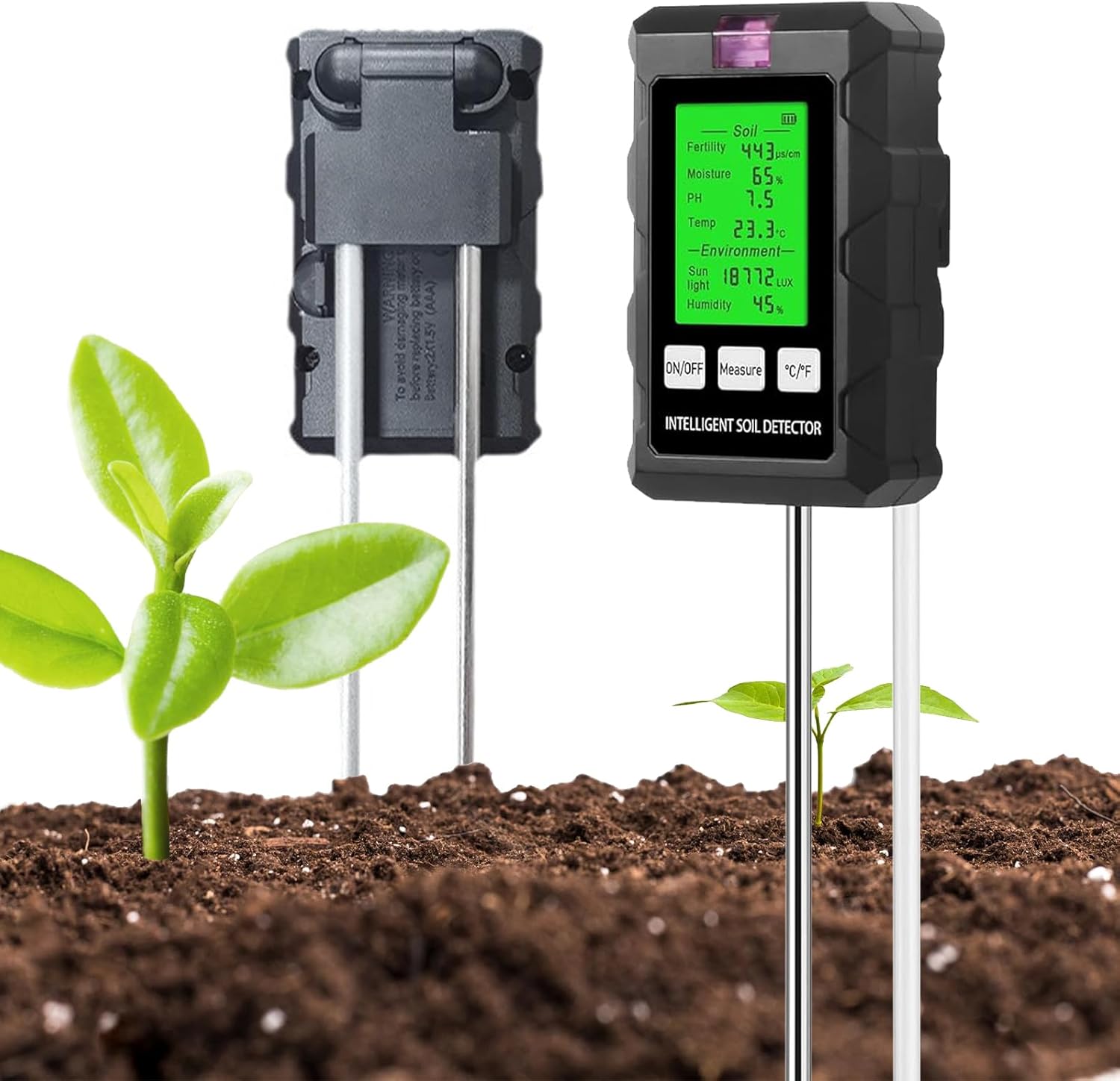 Testeur De Sol 5 En 1 Heemol - PH, Humidité, Température, Lumière, Fertilité - Écran LCD