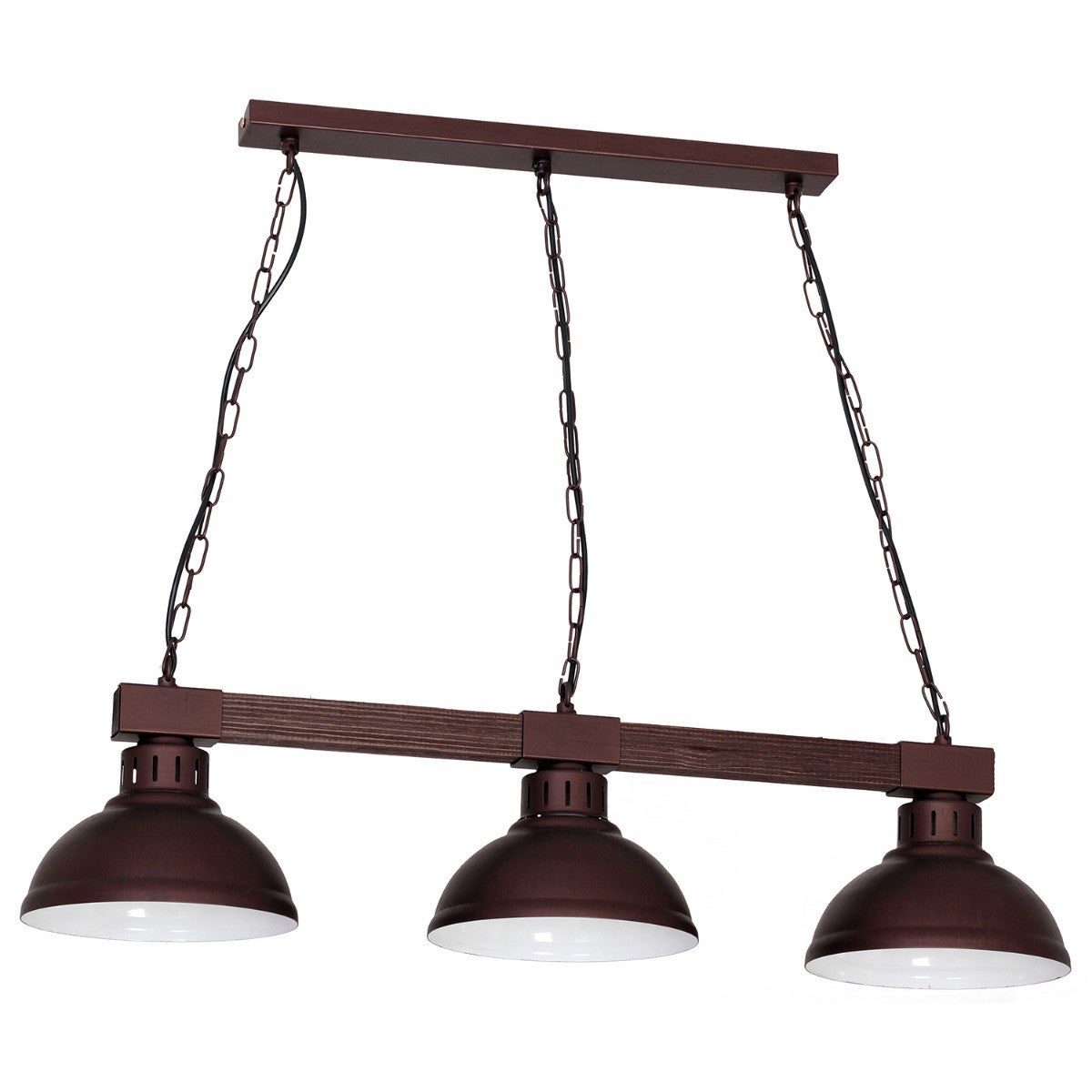 Lampa wisząca Hakon brązowa-ciemne drewno 3xE27x15W wym: 68 x 72 x 21 cm metal Luminex