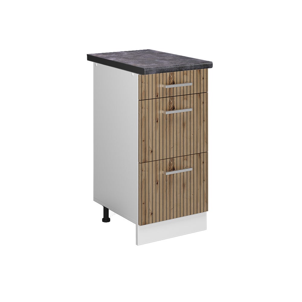 Vicco Szafka dolna do kuchni R-Line, Dąb rzemieślniczy, 40 cm z szufladami, BP Antracyt