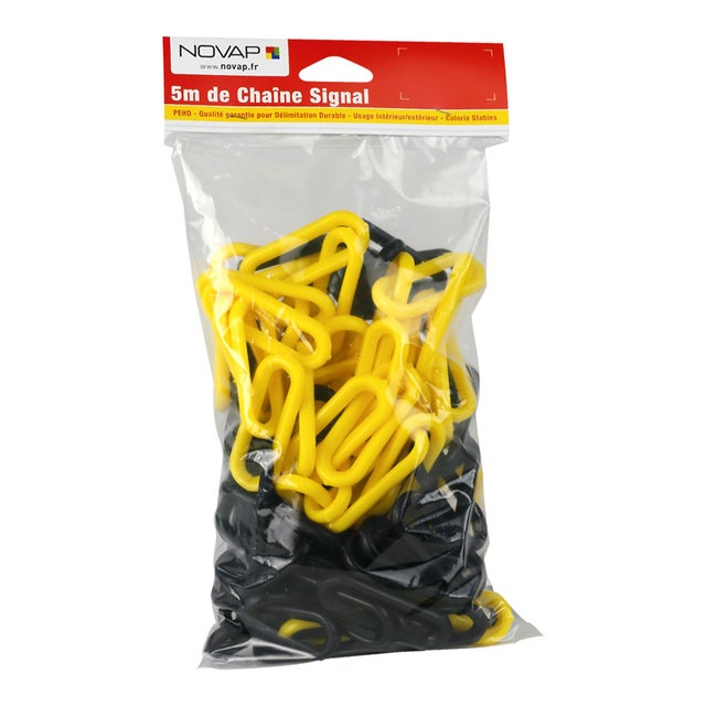 Chaîne Ø 6mm x 5m Jaune/Noir en sac - SIGNAL - 1165144