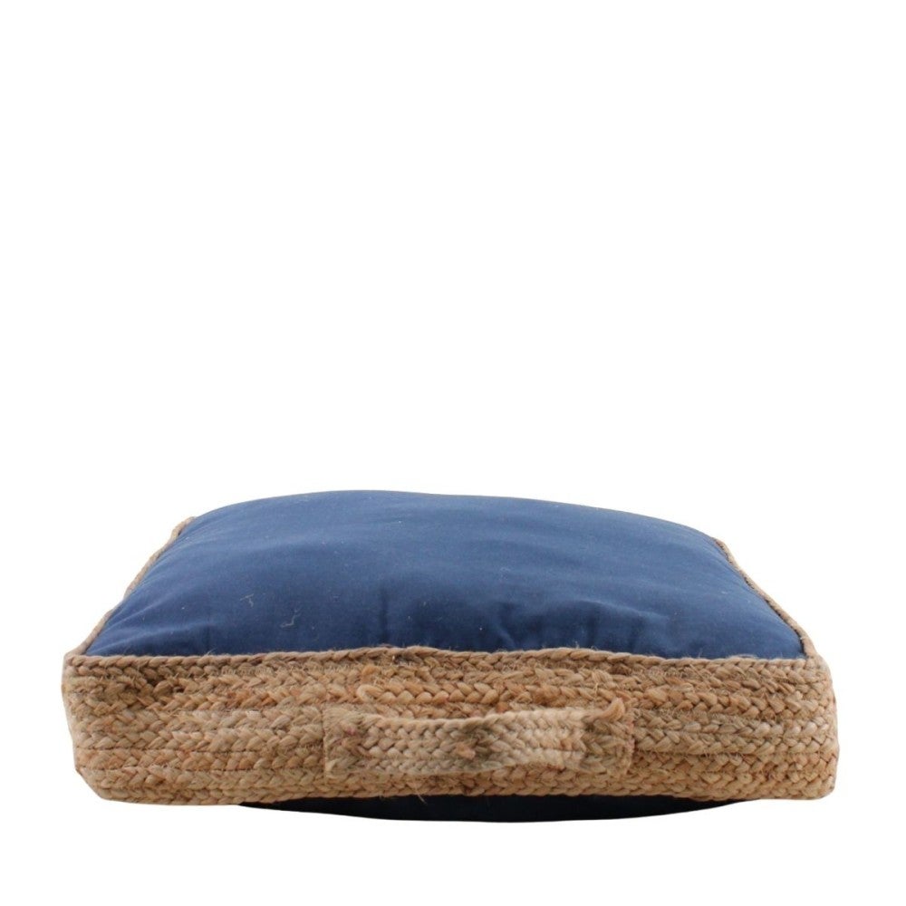 Coussin de sol en tissu et jute 50x50cm - Ornami - 4