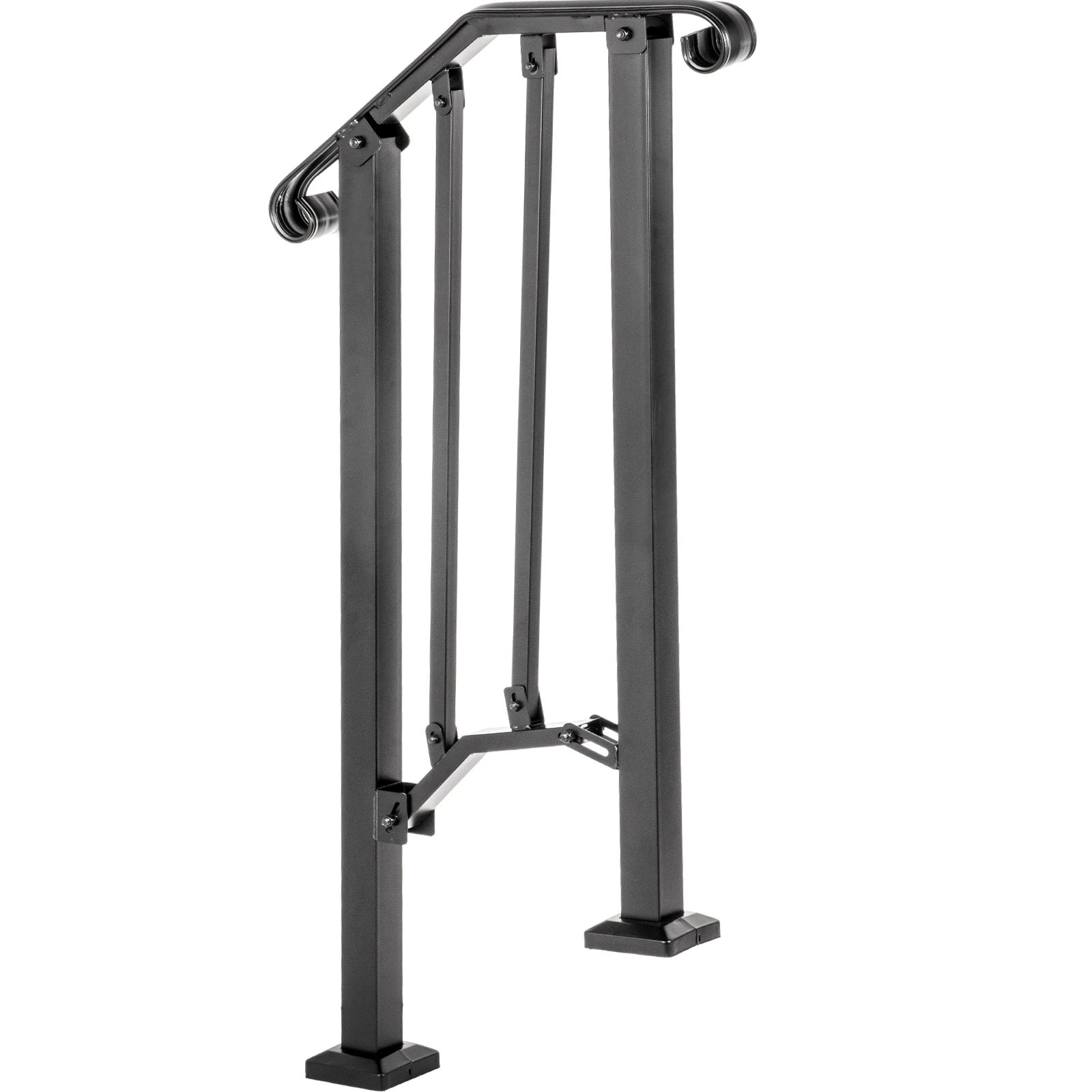 Poste de baranda # succebuy 1 1-2 escalones barandilla hierro forjado negro mate kit instalación uso exterior