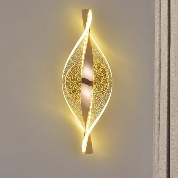 Lampa Ścienna Spiralna 30cm - Lampka Nocna LED 3000K Ciepłe Światło - Lampa Dekoracyjna Akrylowa do Sypialni - Oświetlenie Wewnętrzne - 1 Sztuka