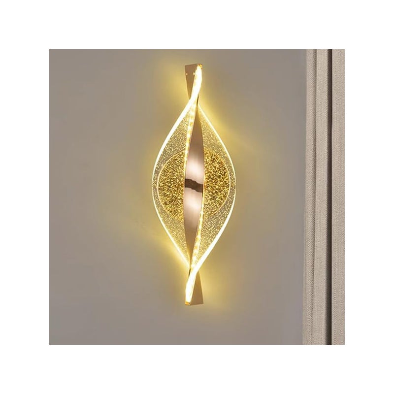 Lampa Ścienna Spiralna 30cm - Lampka Nocna LED 3000K Ciepłe Światło - Lampa Dekoracyjna Akrylowa do Sypialni - Oświetlenie Wewnętrzne - 1 Sztuka