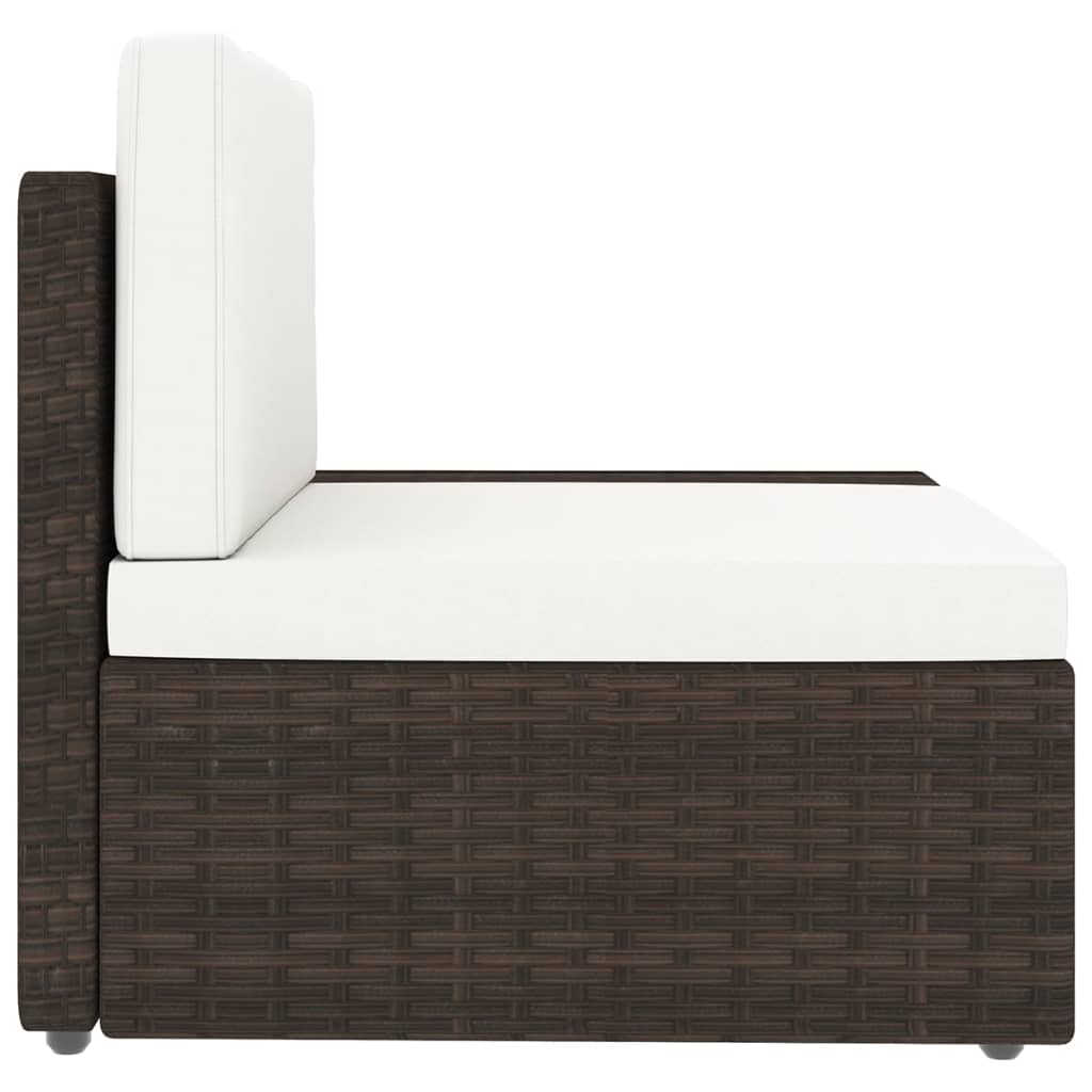 Maison Exclusive - Set Divani da Giardino 14 pz con Cuscini in Polyrattan Marrone - 7