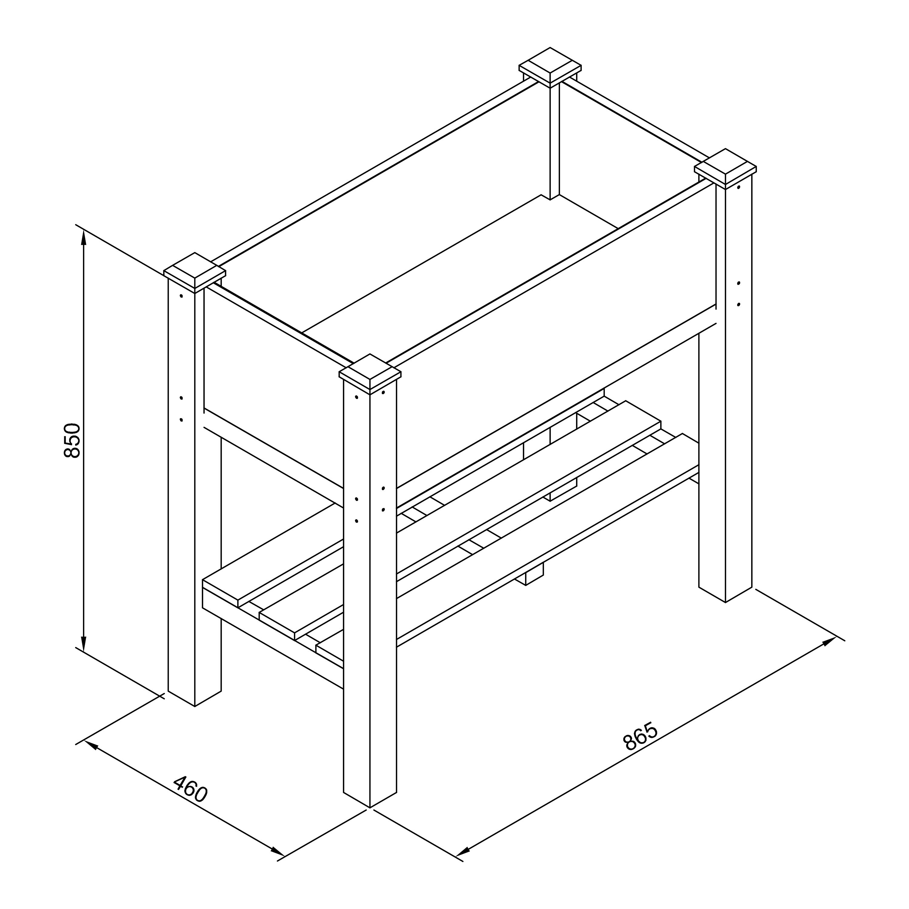 Axi Ari Table De Culture Avec Etagère De Rangement, En Bois, Marron | Potager Surélevé / Jardinière, Légumes Pour L'Extérieur / Jardin / Balcon / - 4