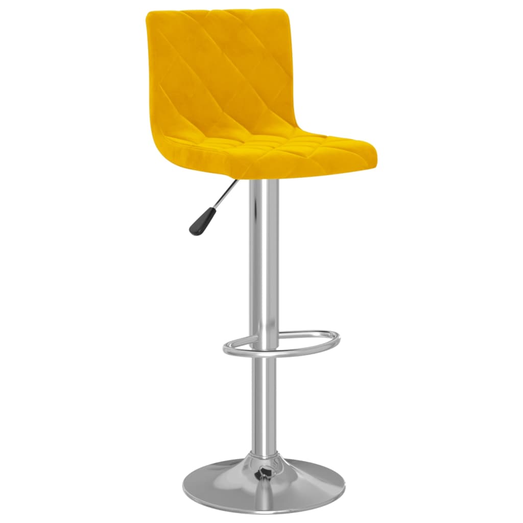 vidaXL Tabourets de bar lot de 2 jaune moutarde velours - 3