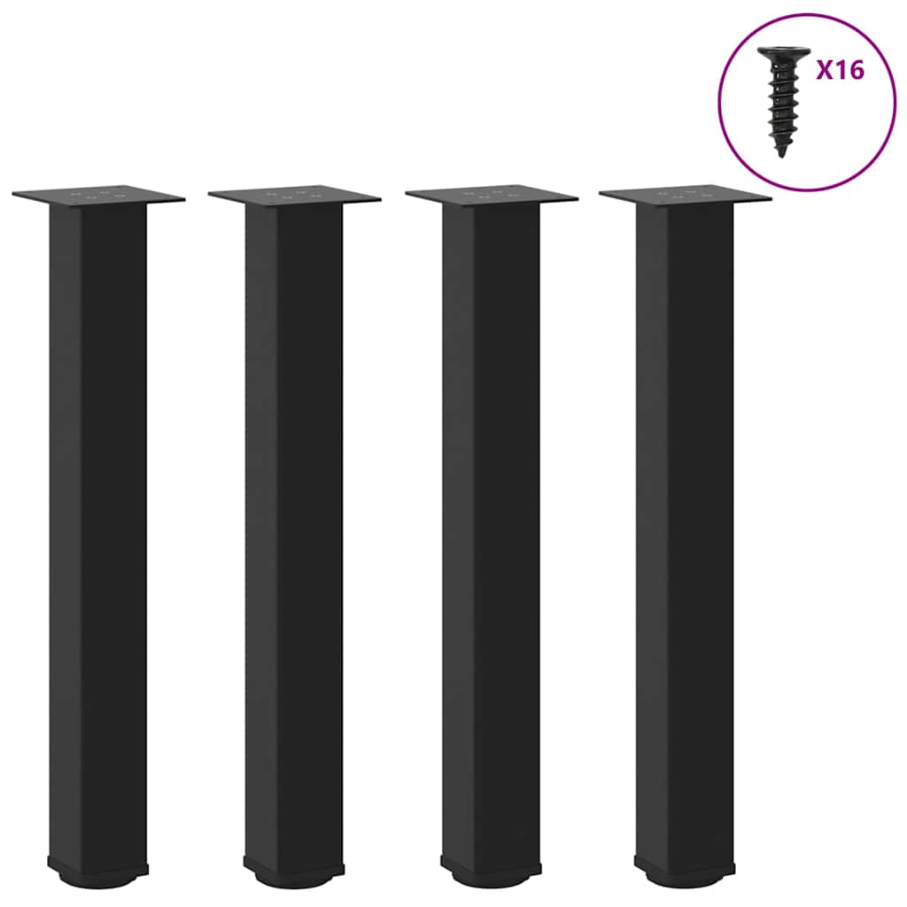 Nogi do stołu konsolowego 4 szt. Czarne 72-74 cm Stalowe vidaXL