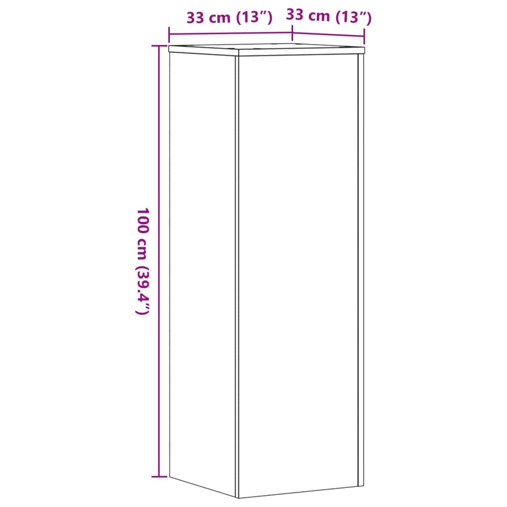Supports pour plantes 2 pcs gris béton bois d'ingénierie - 4