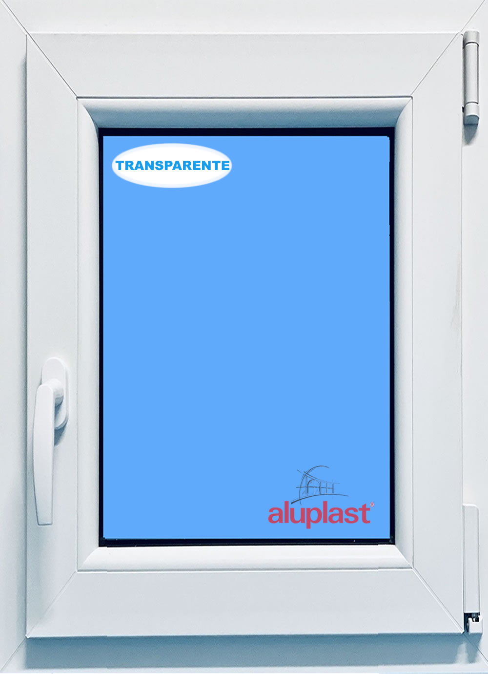 Ventana pvc 700x1000 blanca oscilobatiente derecha vidrio transparente