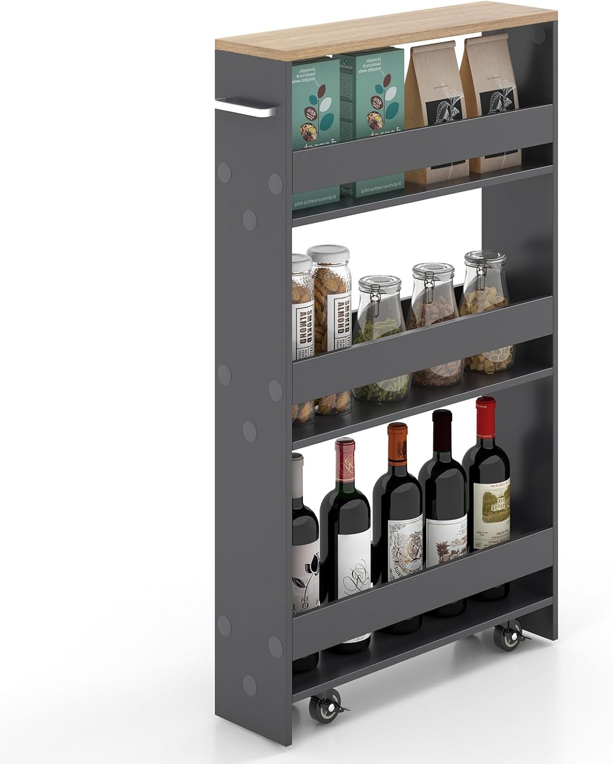 SoBuy Carrellino Salvaspazio Cucina o Bagno Scaffale per nicchia con 4
