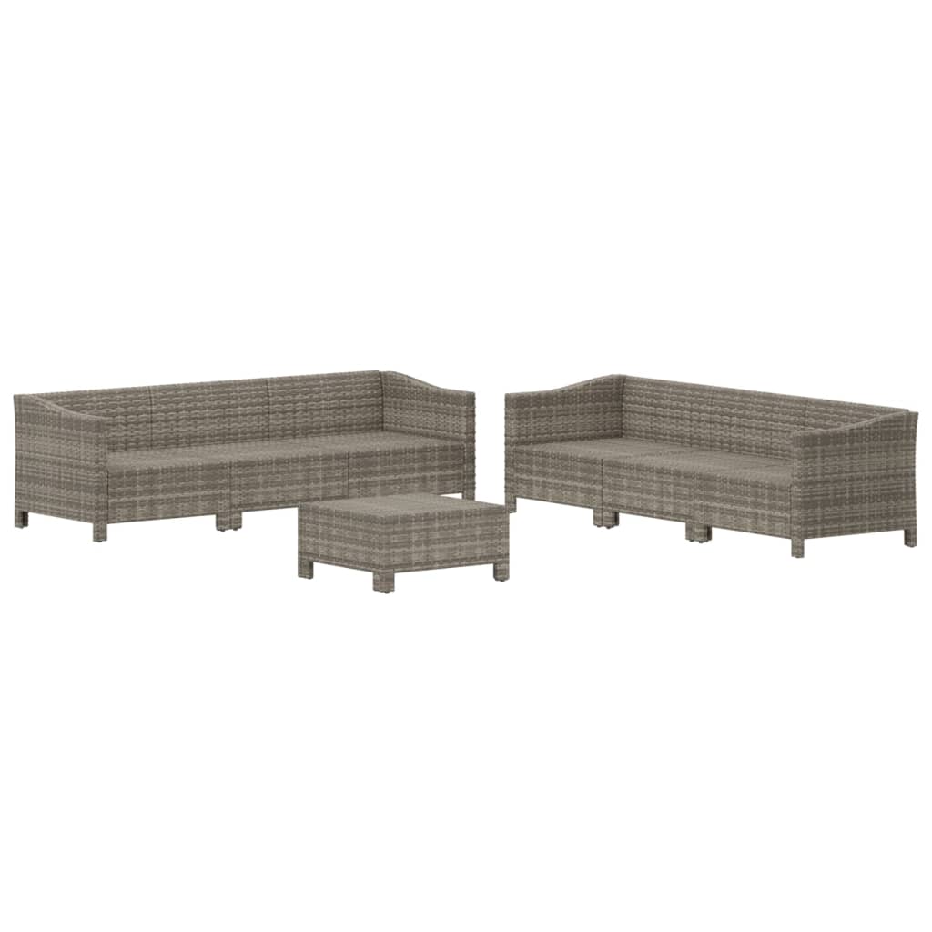 Maison Exclusive - Set Divani da Giardino 7 pz con Cuscini in Polyrattan Grigio - 4