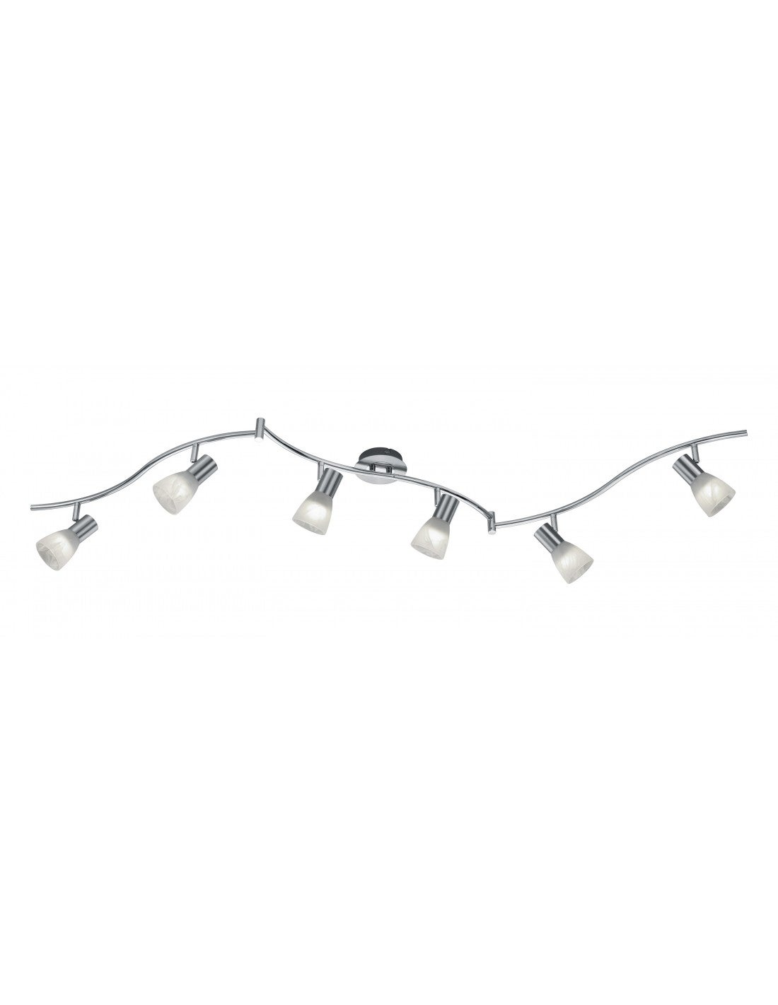 Lampa sufitowa wisząca Levisto srebrno-biała 6xE14x40W wym: 21 x 180 x 11 cm szkło Trio