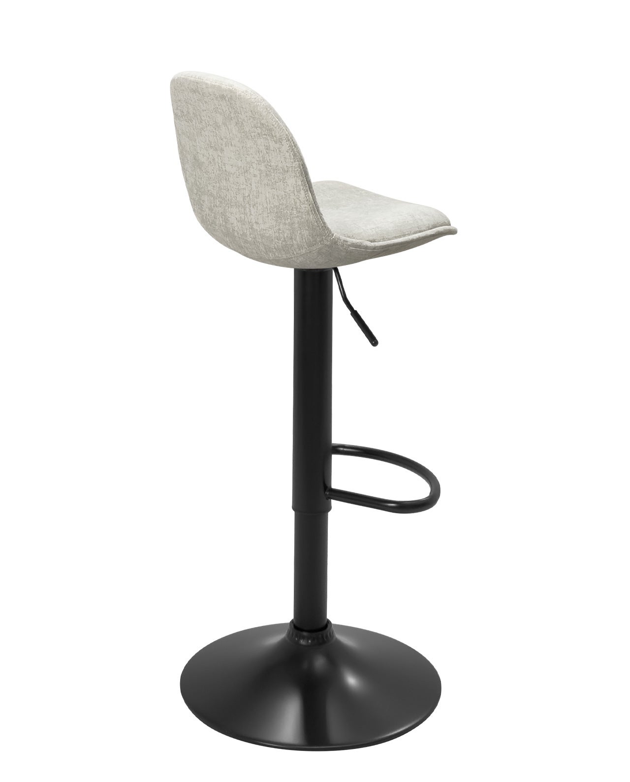 Lot de 2 Tabourets de Bar Réglables, Assise Tissu, Pied Chromé SIG+ Gris - 8