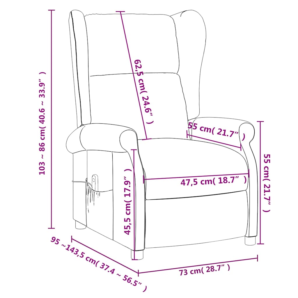 Fauteuil de massage noir en tissu - 9