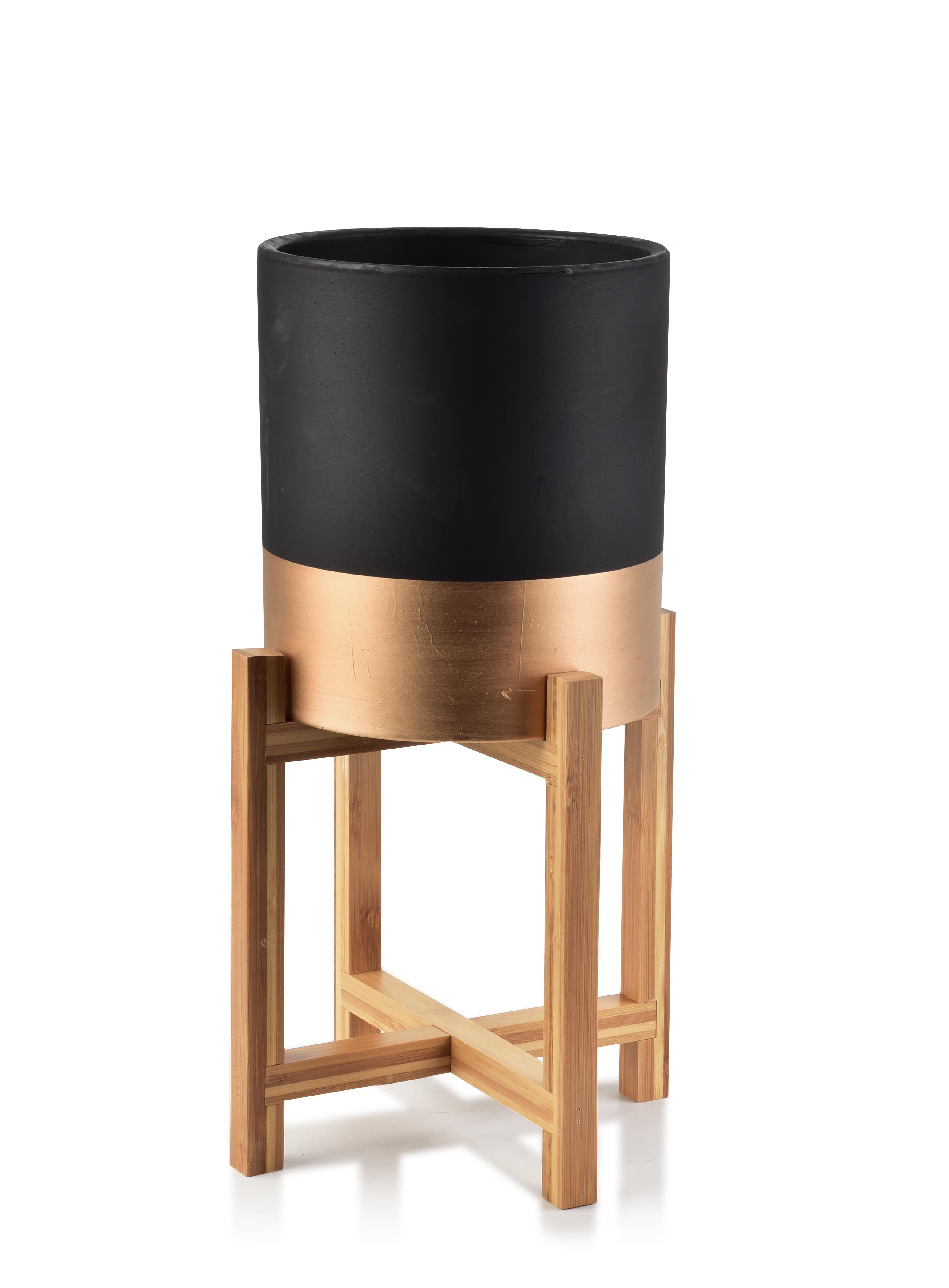 Doniczka ceramiczna AVA MONDEX 18×18×20 cm czarna 1 szt.