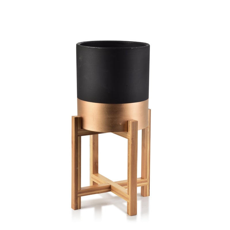 Doniczka ceramiczna AVA MONDEX 18×18×20 cm czarna 1 szt.