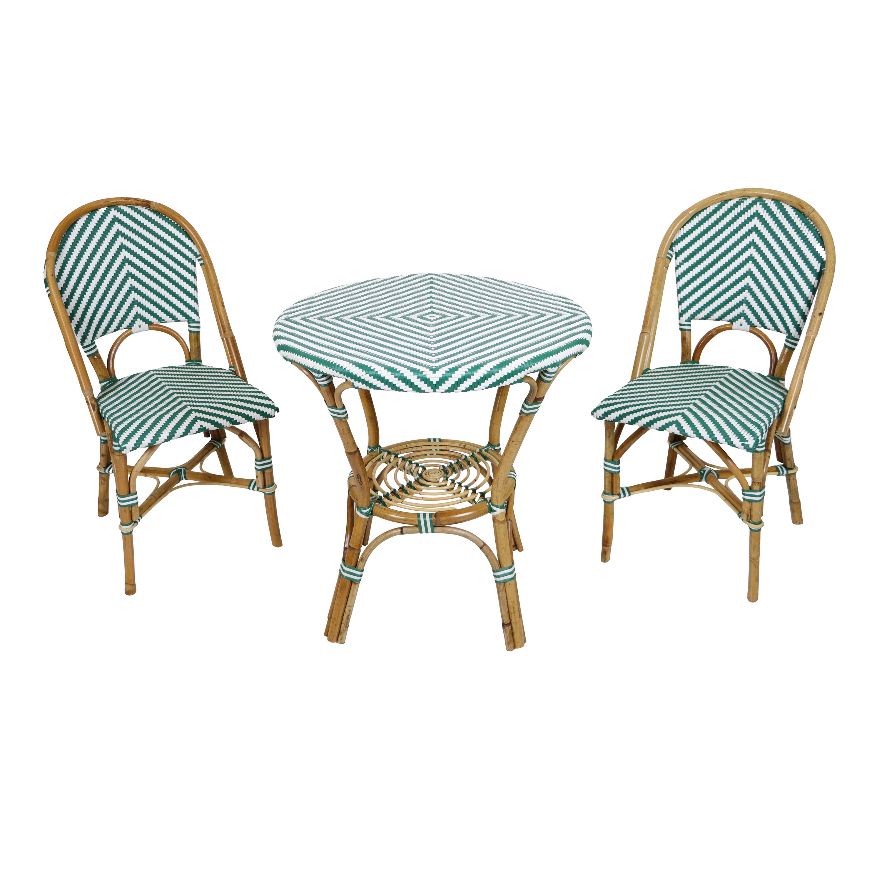 Mojawo Tavolo Bistrot In Plastica Rotondo 80 Cm - Verde, Con Foro Per Ombrellone, Facile Montaggio A Incastro, Per Esterni - 4