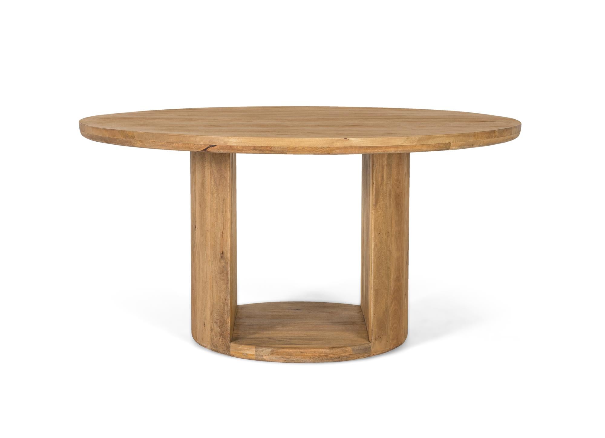 Stół z drewna manguier z okrągłym talerzem o średnicy 150 cm