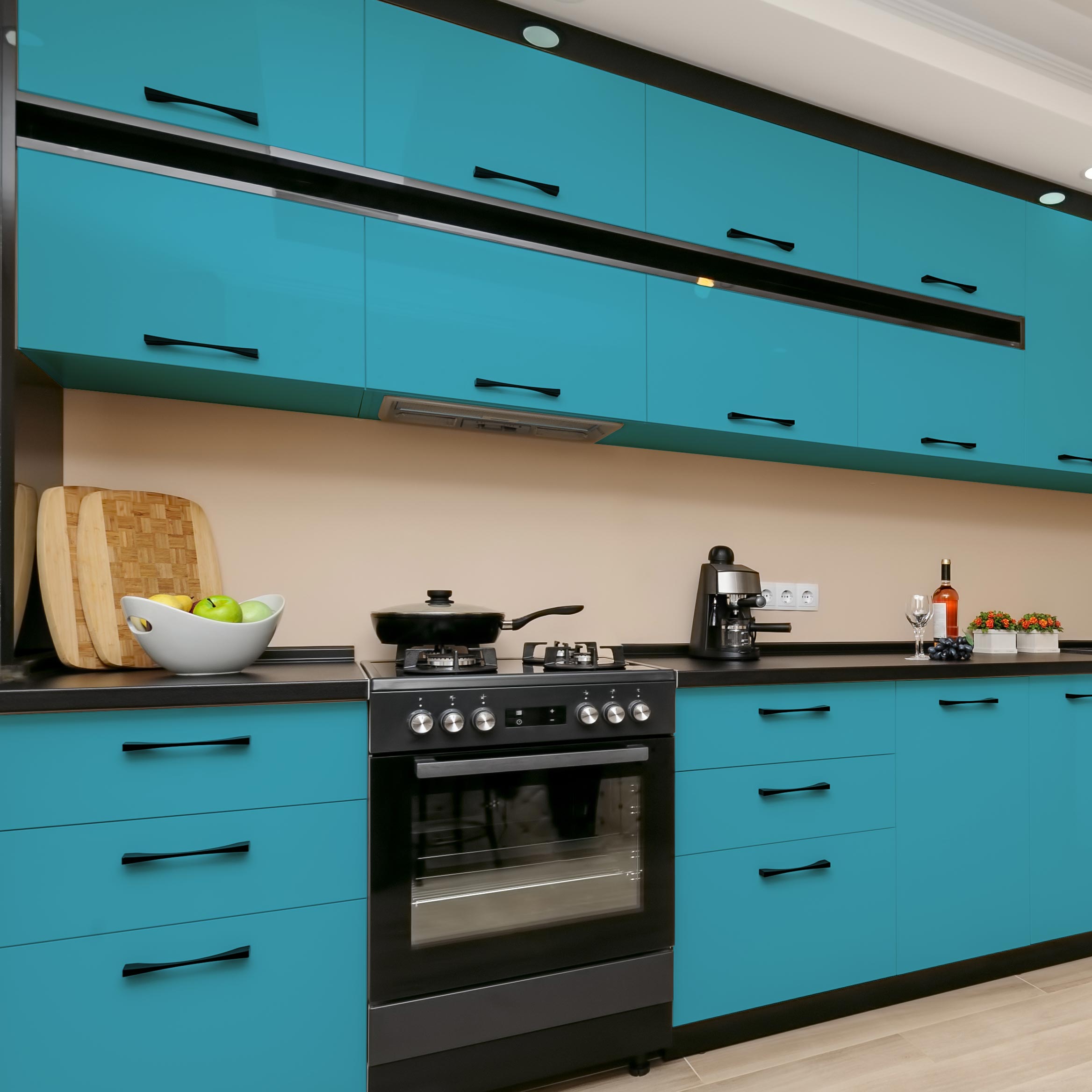 Rotolo adesivo in vinile impermeabile al metro - Adesivo lavabile per cucina, mobili, armadi, porte - 60cmx50m - Cielo blu - 5