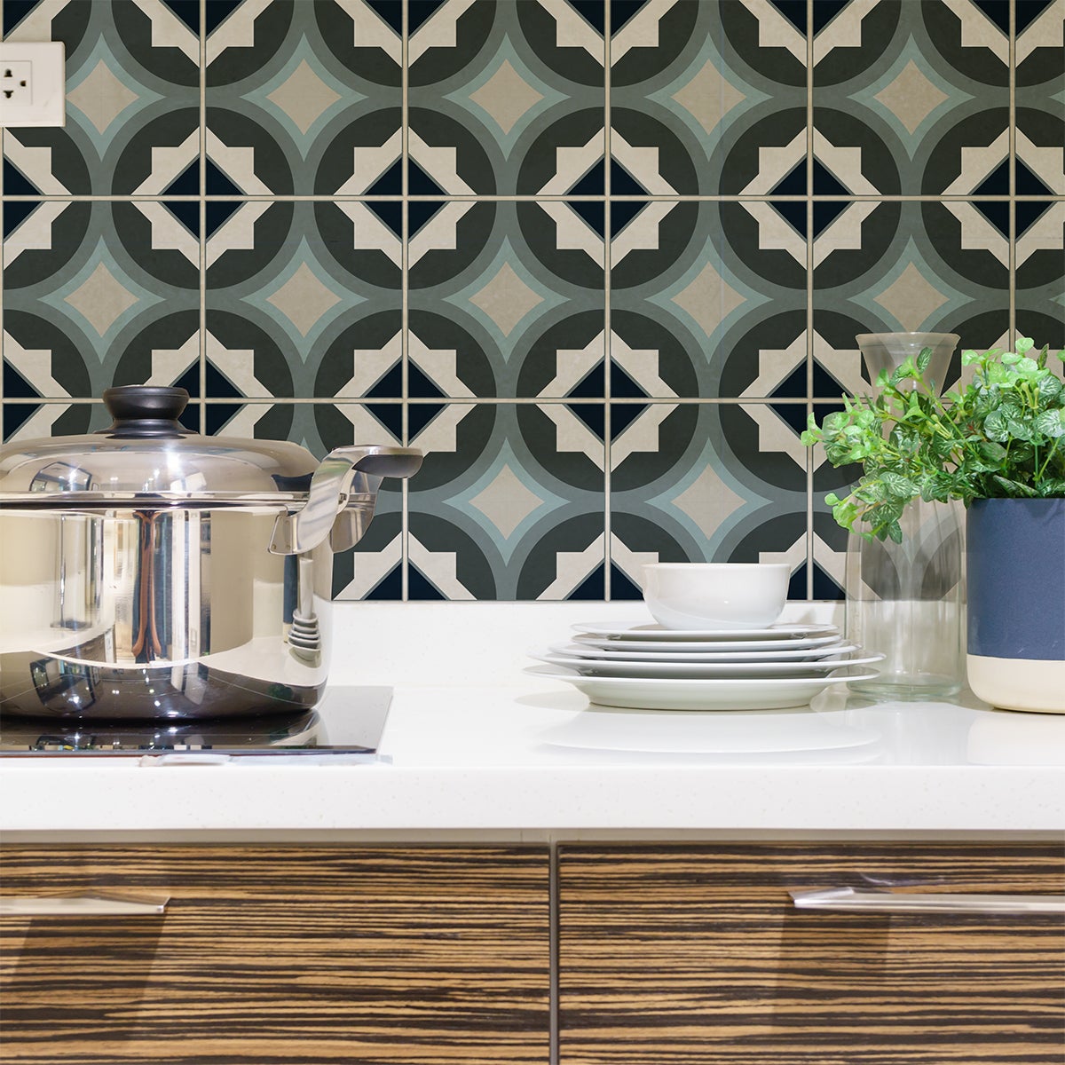 9 adesivi piastrelle di cemento azulejos Firmina - Sticker adesivo - adesivi murali - 9stickers20x20cm - 3