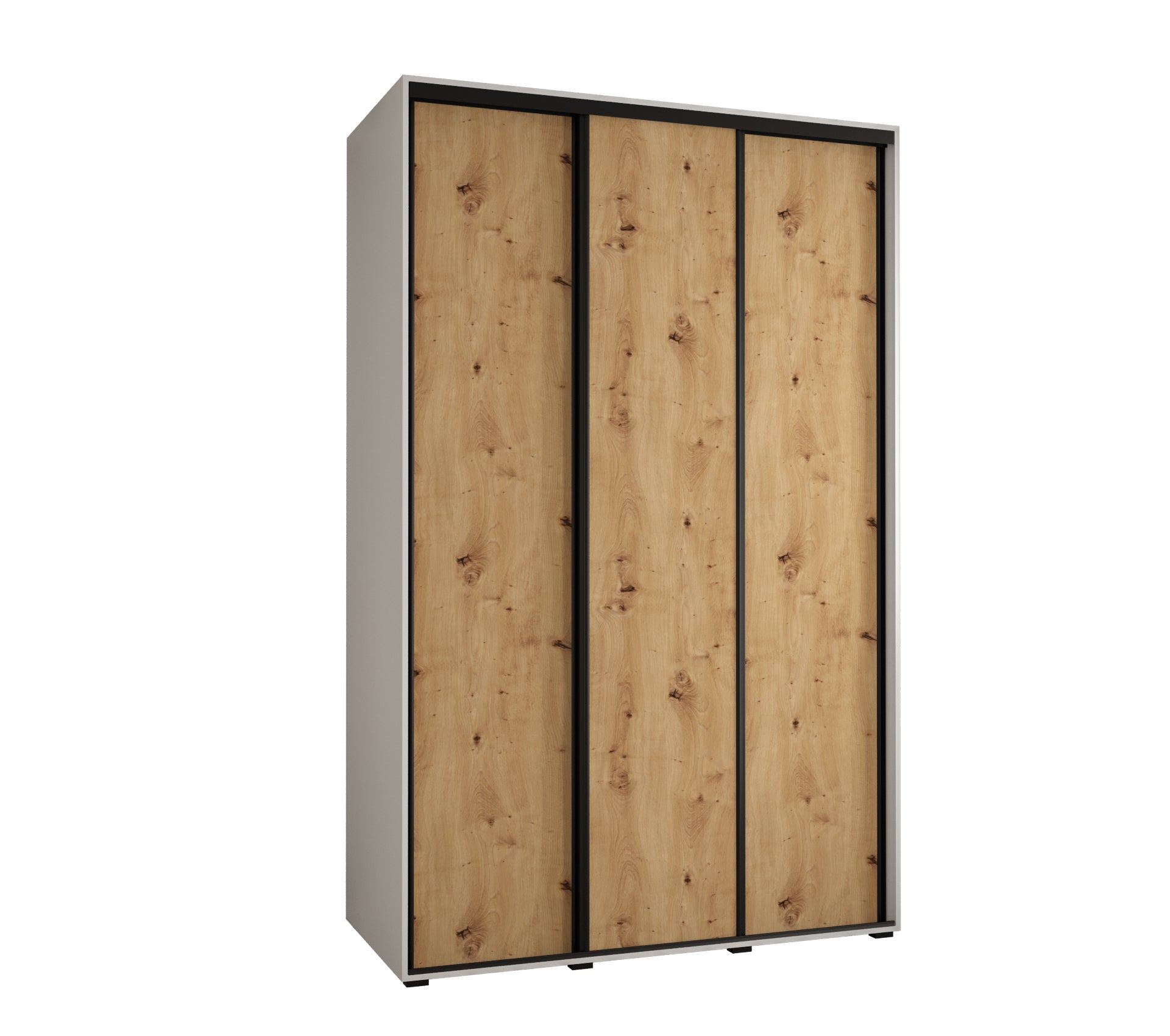 Szafa przesuwna wysoka Davos 1 160 x 45 x 235,2 cm biały + artisan + u. czarny - Abiks Meble