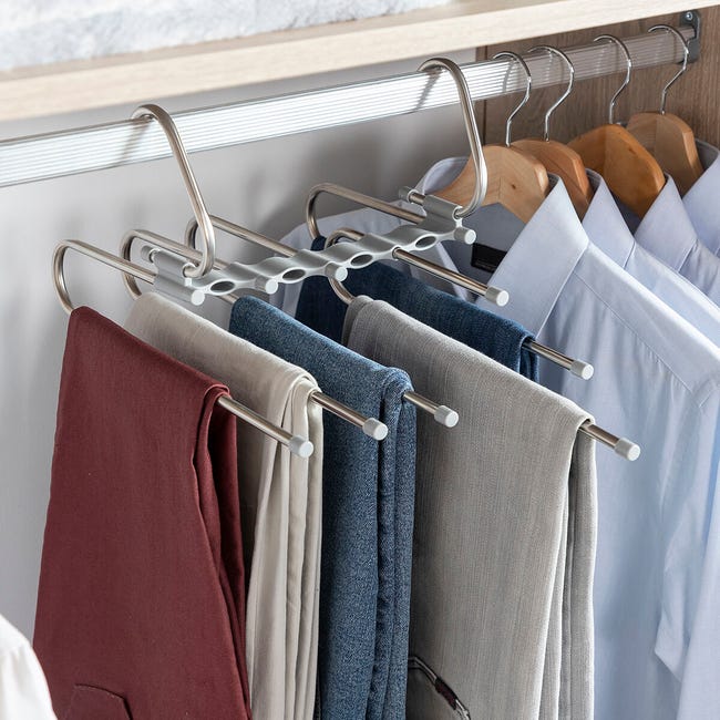 Set De 3 Perchas Múltiples Para Pantalones – Organizador De Armario Que Ahorra Espacio, Coge Hasta 5