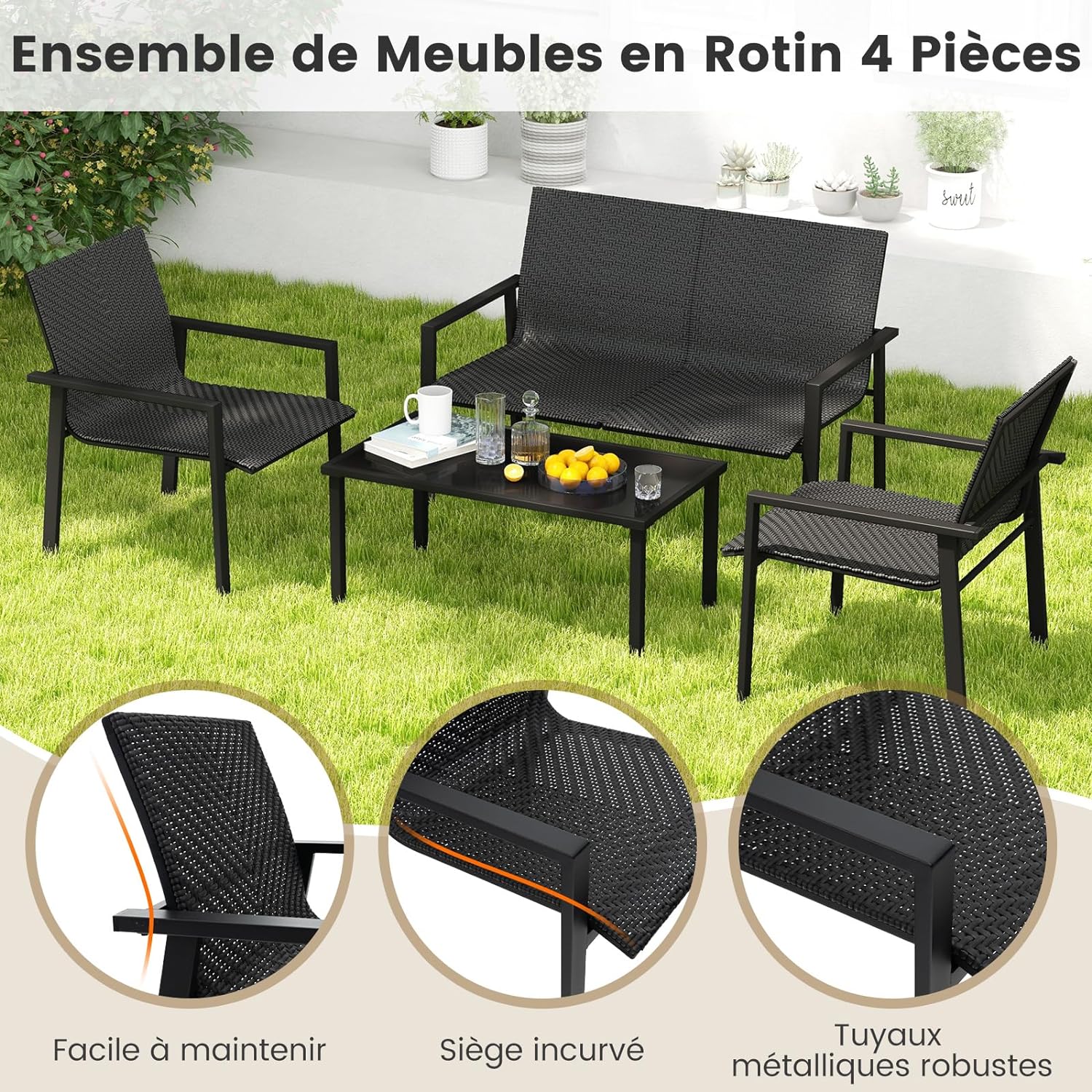 Pezzi Set di Mobili da Giardino, Set di Tavolo e Sedie da