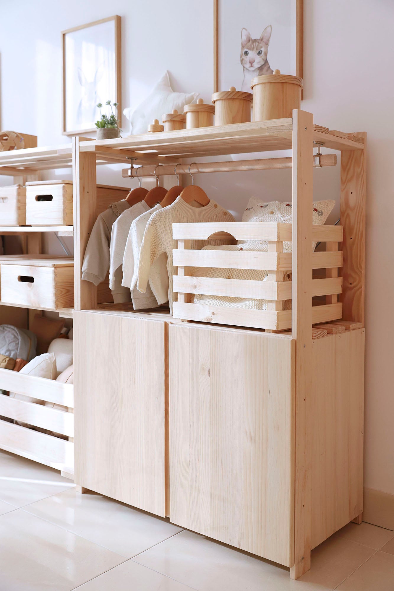 Armoire en bois pour étagère NOVA, 53,5x76,5x40,5 cm - 2