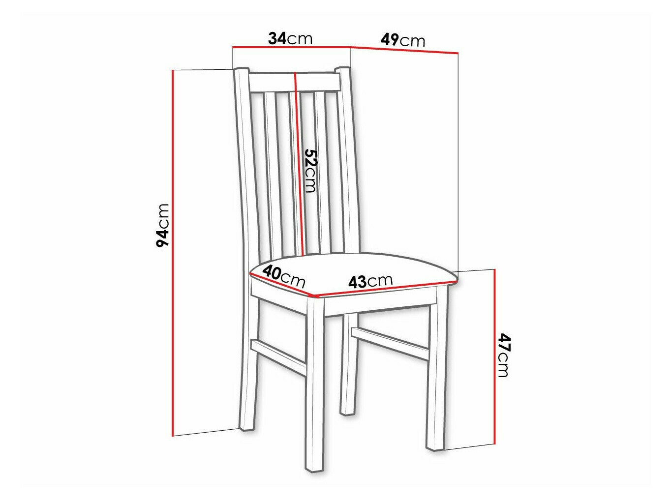 Cadeira Victorville 141, 94x43x49cm, Tecido, De madeira, Madeira, Mobiliário já montado - 4