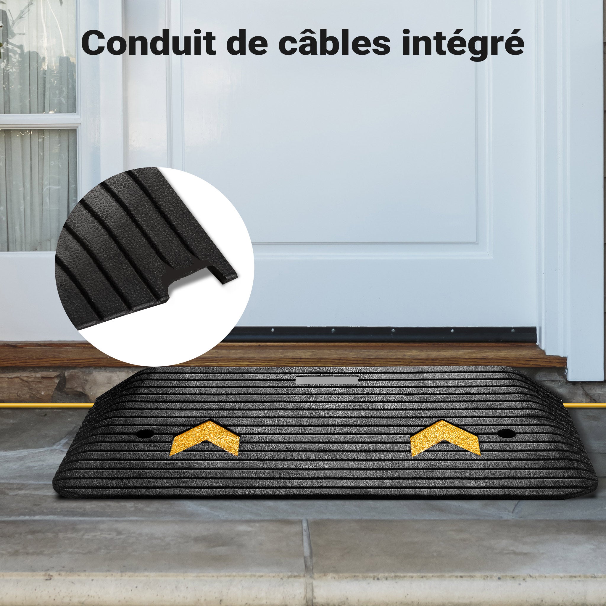 Rampe D’accès Solide En Caoutchouc Pour Fauteuil Roulant Ou Déambulateur - 20x150x900 Mm