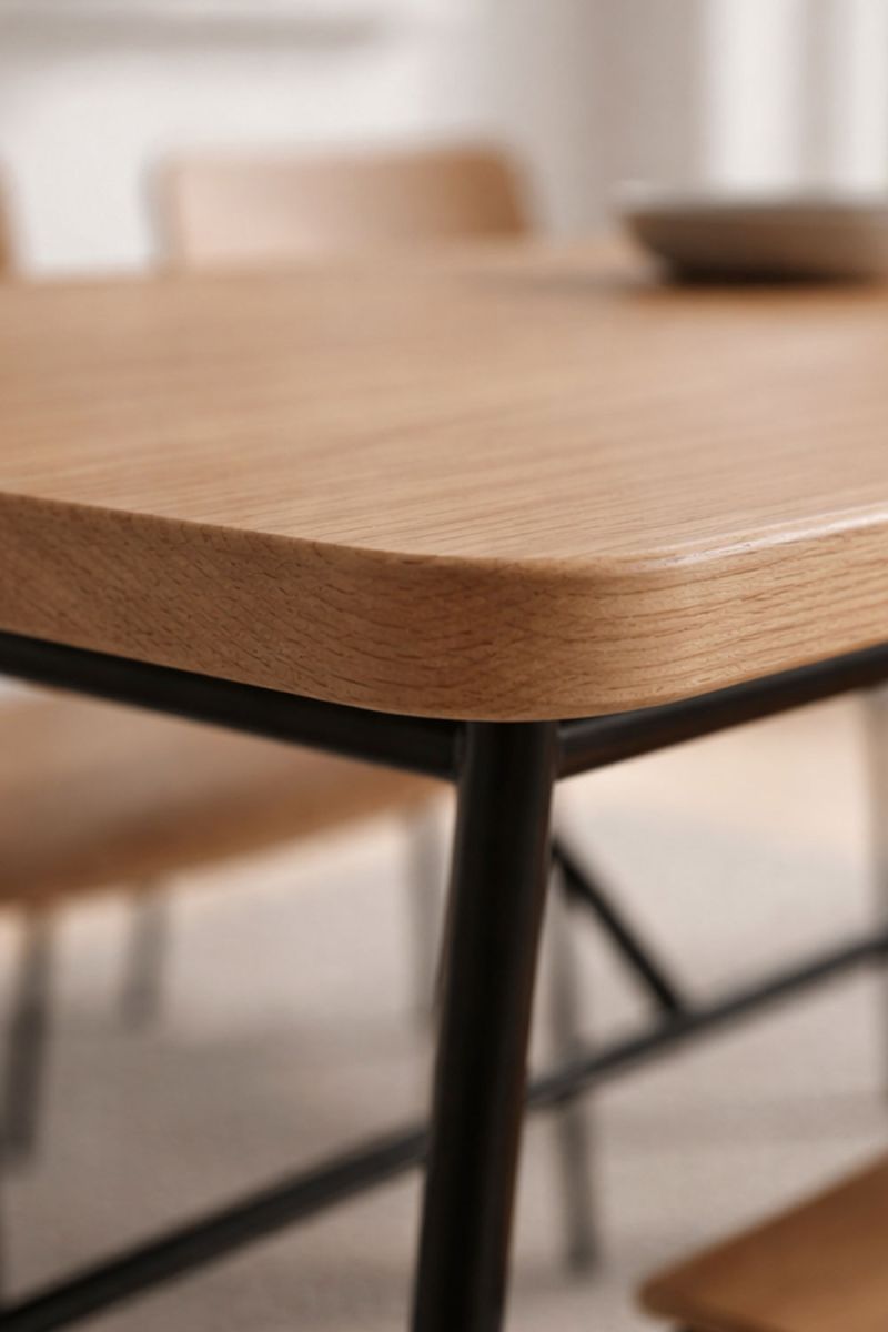 Mesa rectangular musa – madera y metal para comedor y home office