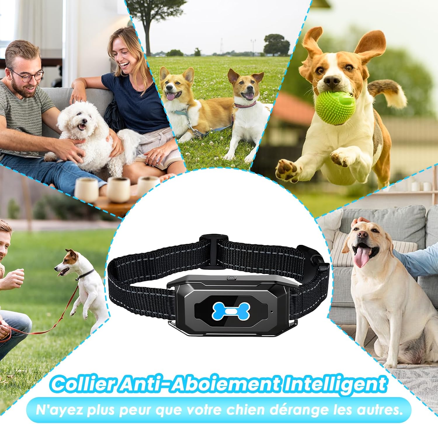 Coleira para cães com modo de som/vibração, coleira inteligente com detecção de latidos. - 7