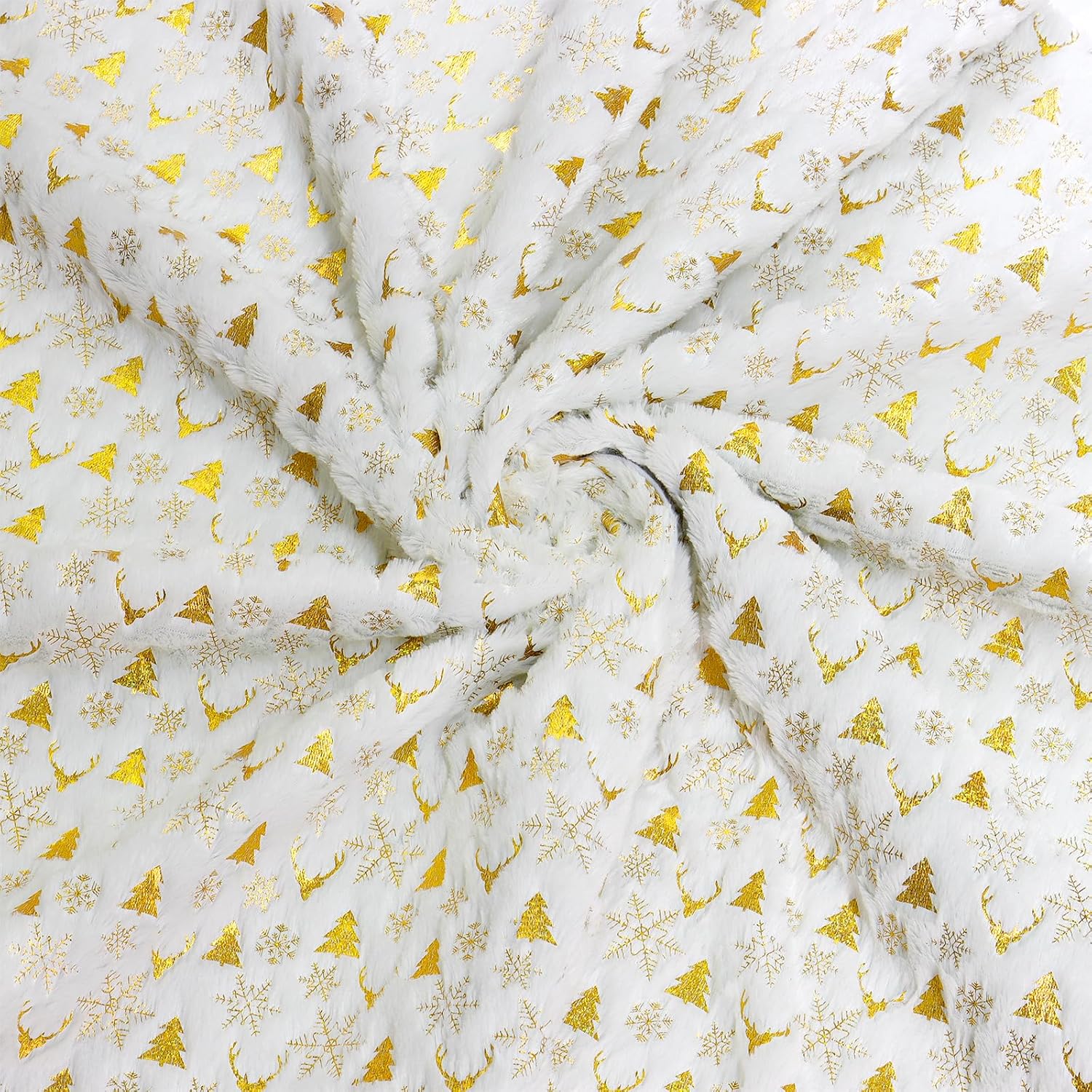 Saia para árvore de Natal, base para árvore de Natal, tapete para árvore de Natal com lantejoulas douradas, adequado para decoração (branco, 90 cm) - 7