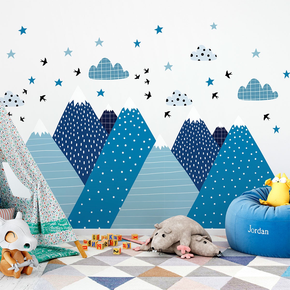 Stickers enfant montagnes scandinaves pierka 120 x 180 cm - 3