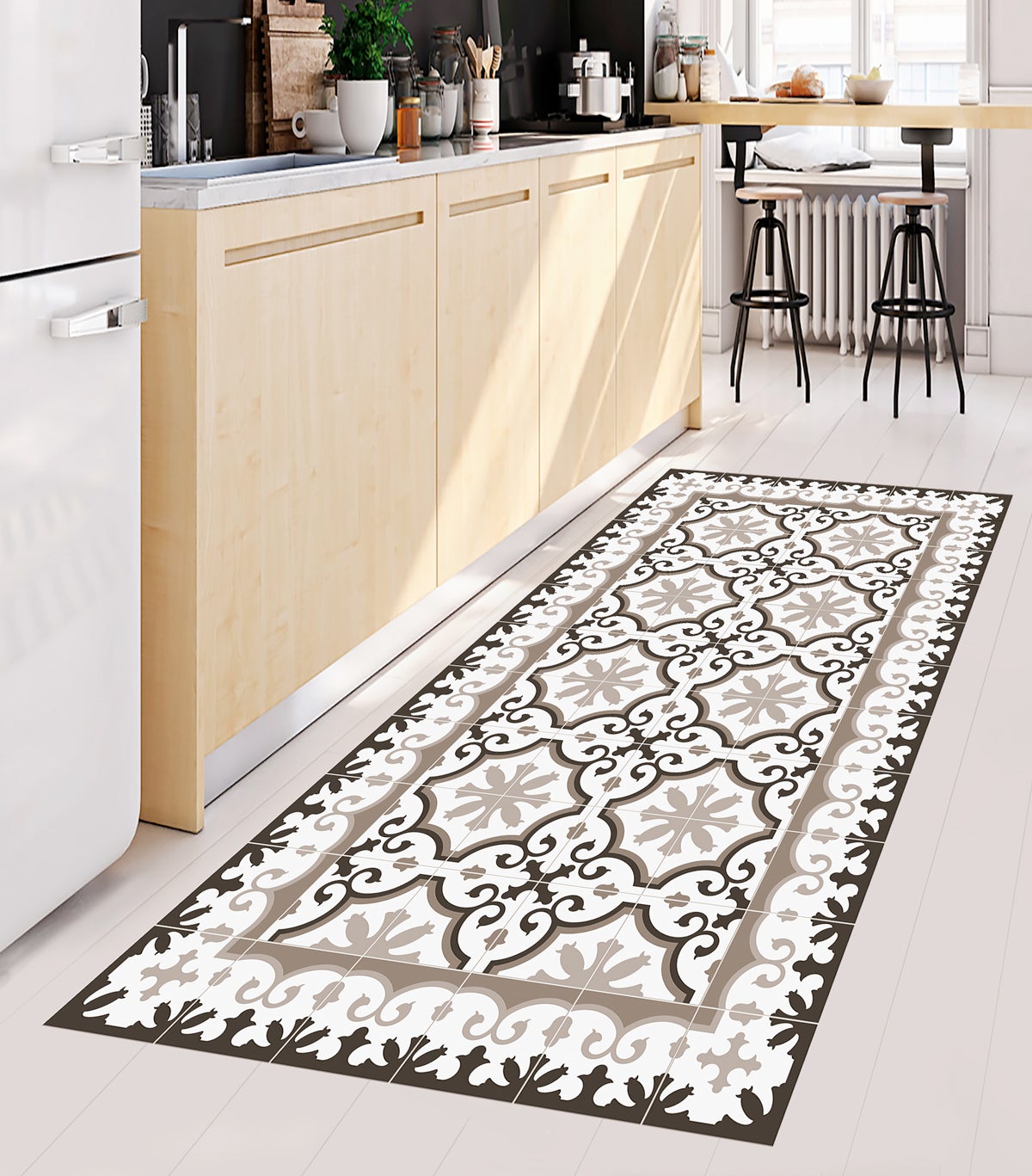 Dywan winylowy Marsylia 80x150 cm - antypoślizgowy dywan PVC do kuchni lub salonu, wodoodporny, zmywalny, ognioodporny