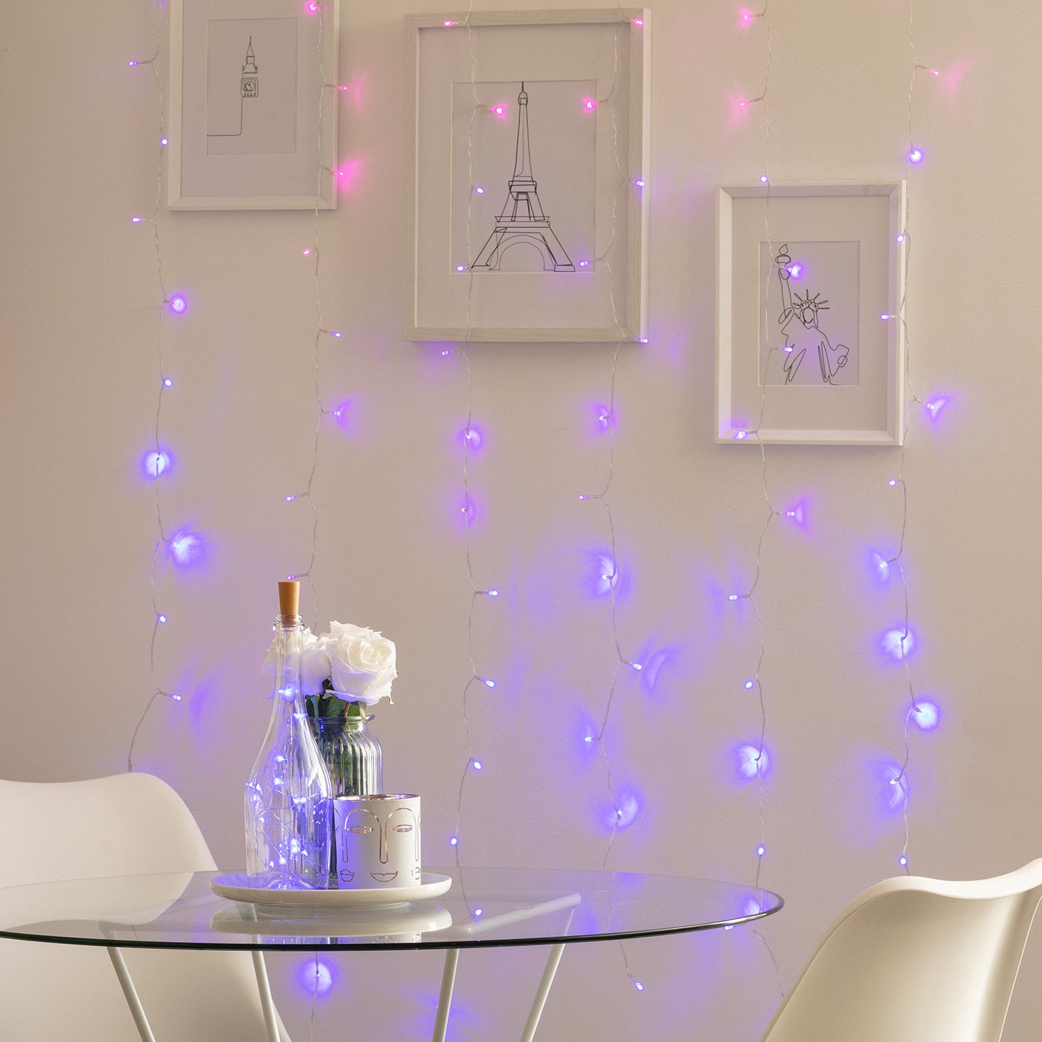 Rideau de Guirlande LED Extérieur avec Piles 1m Centauro Multicolore | Idéal pour Noël - 7