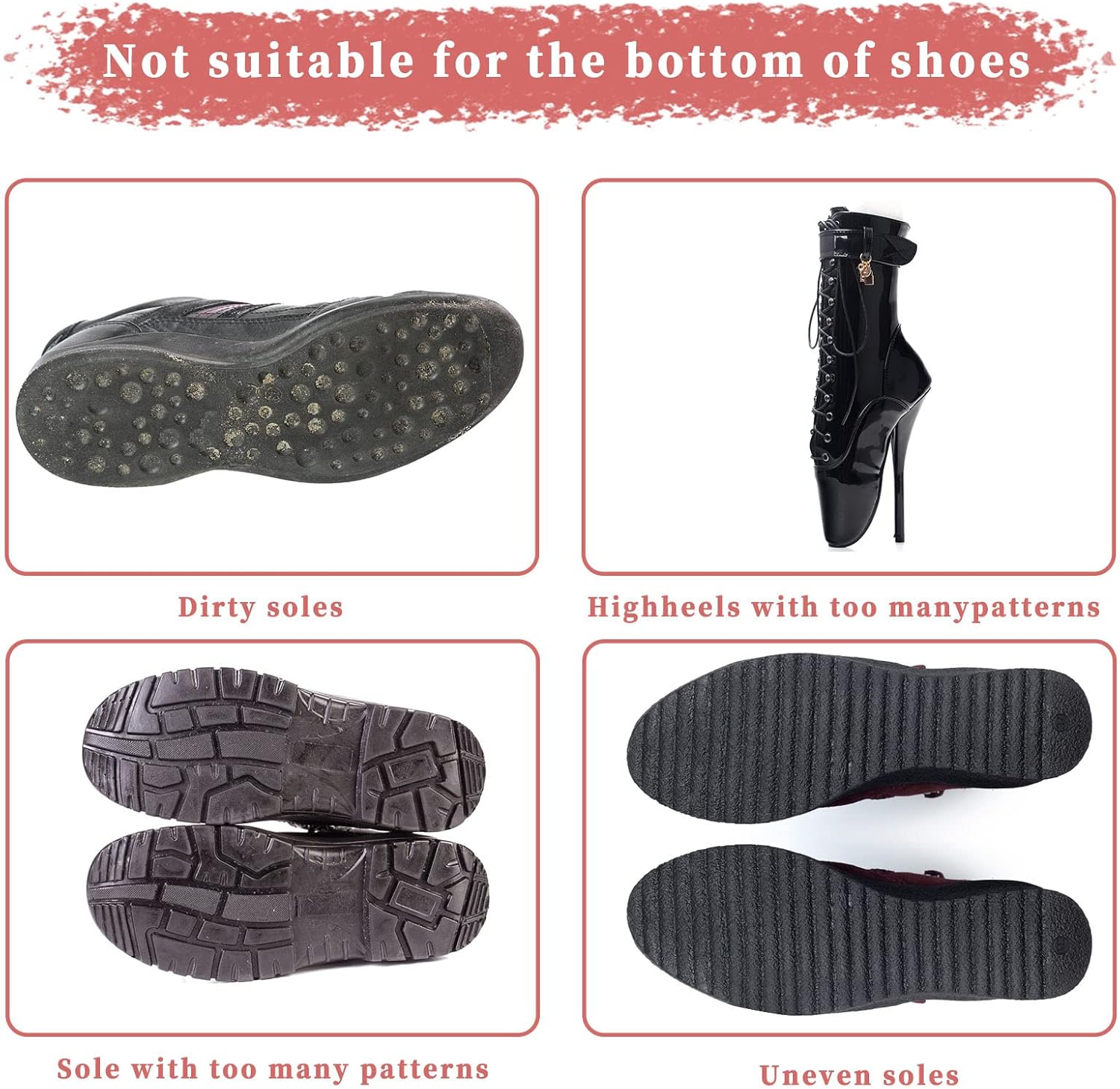 pares de protetores antiderrapantes autoadesivos para sapatos de salto alto, sola antiderrapante, pretos, tamanho único. - 5