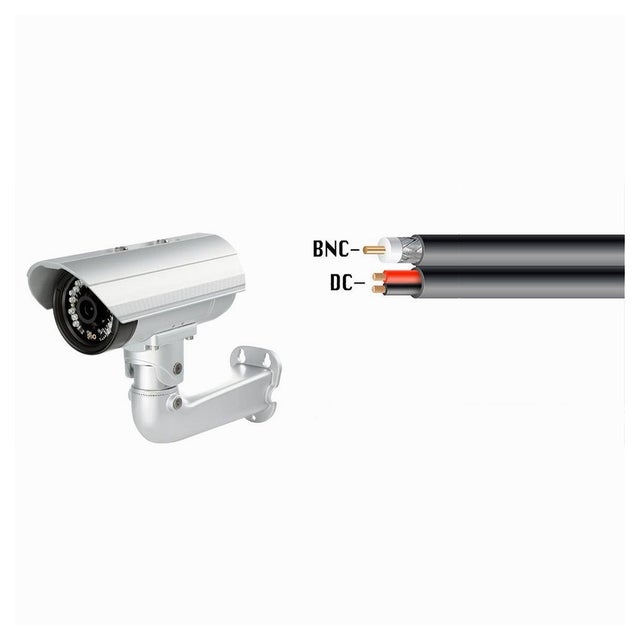 Cavo BNC Video + Alimentazione 25ft Per Telecamere CCTV &ndash; ABLEGRID Per Defender