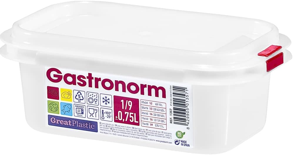 HOCHSTE Lot de 6 boîtes alimentaires en plastique avec couvercles