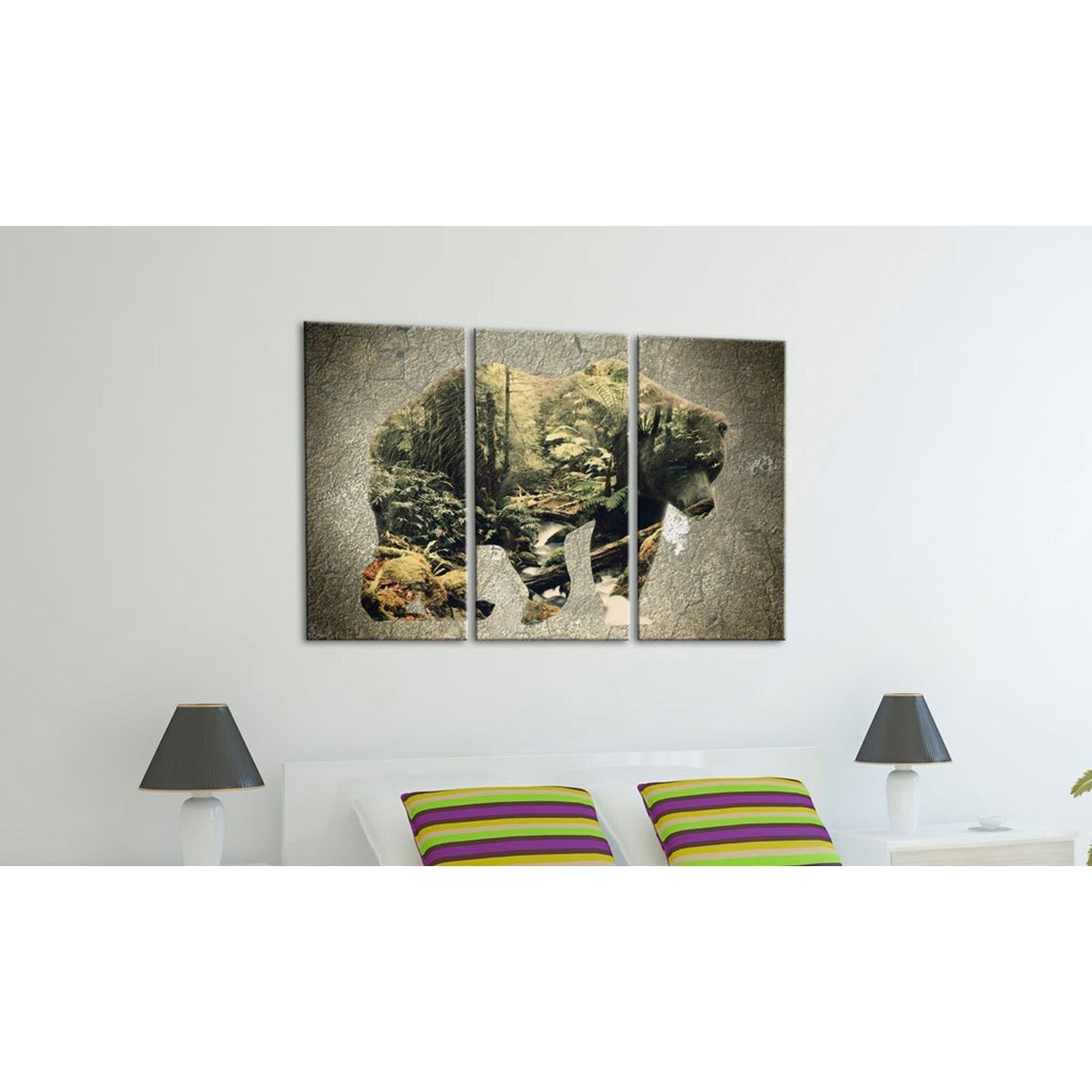 Tableau l'ours dans la forêt - 60 x 40 cm - 2