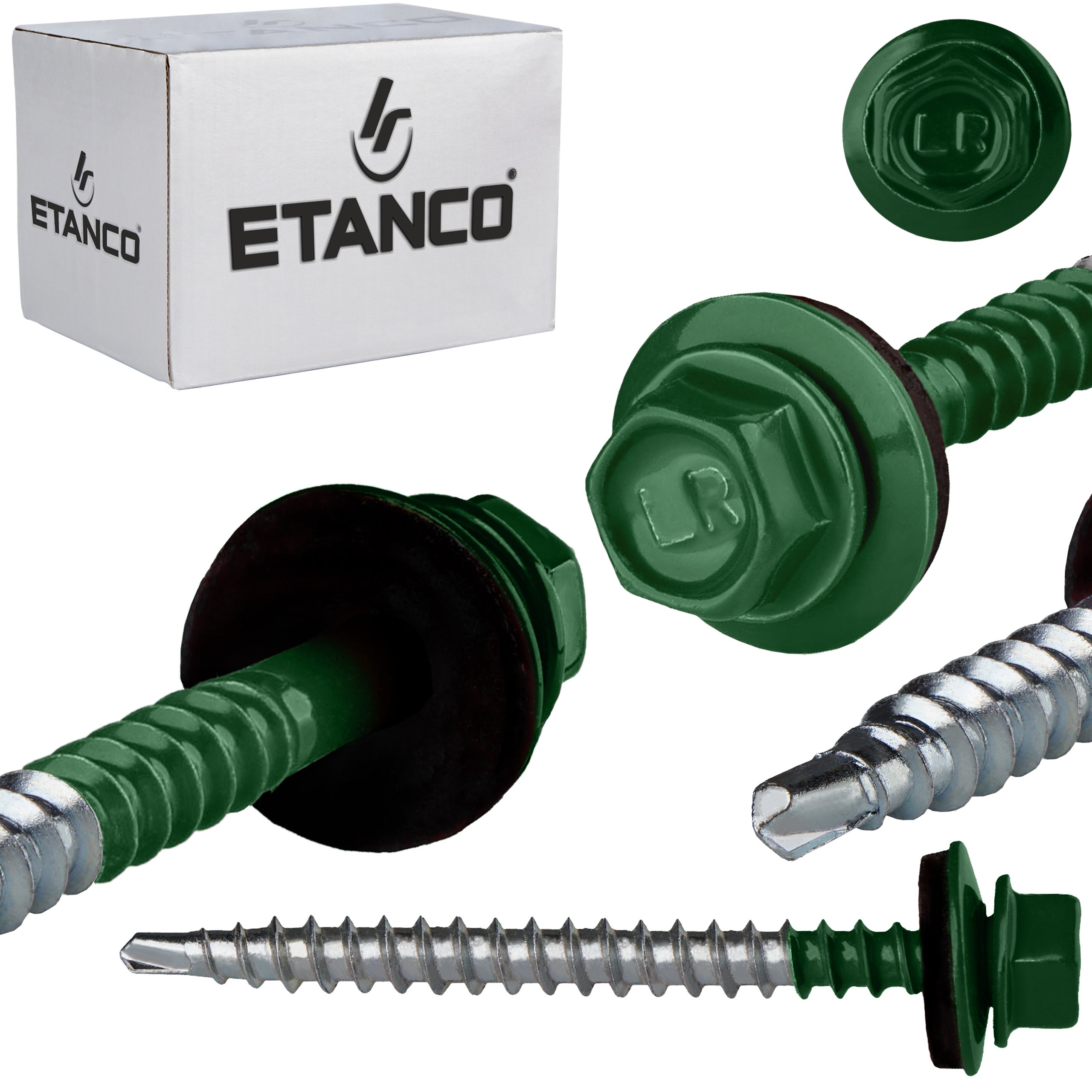 Wkręty farmerskie Etanco GTF2 4,8x60 mm RAL 6005 100szt